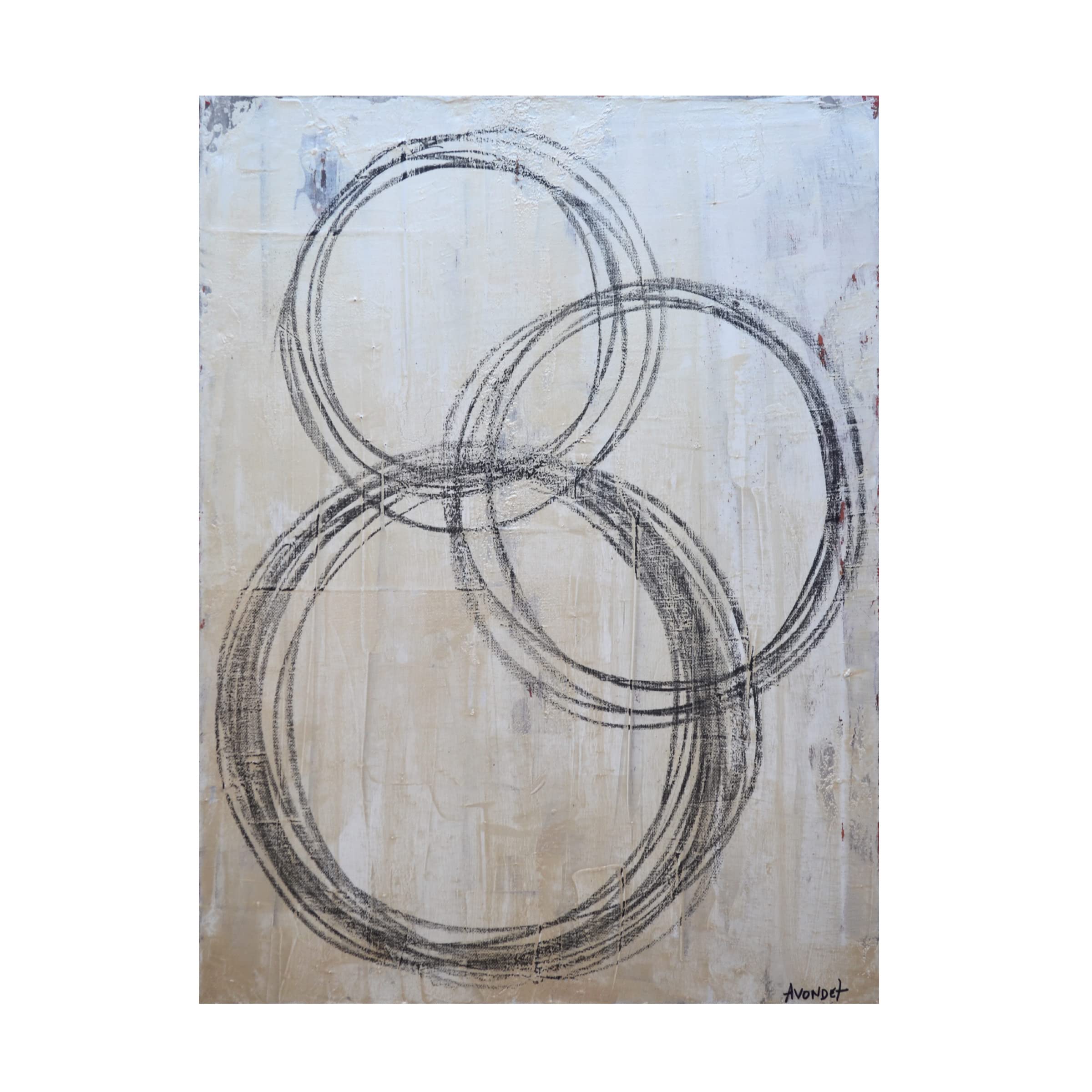 Natalie Avondet 'Circular I' Canvas Wall Art - Modern Abstract Painting for Living Room, Bedroom & Office Decor - Handmade Fine Art Print for Home & Office Interior Design