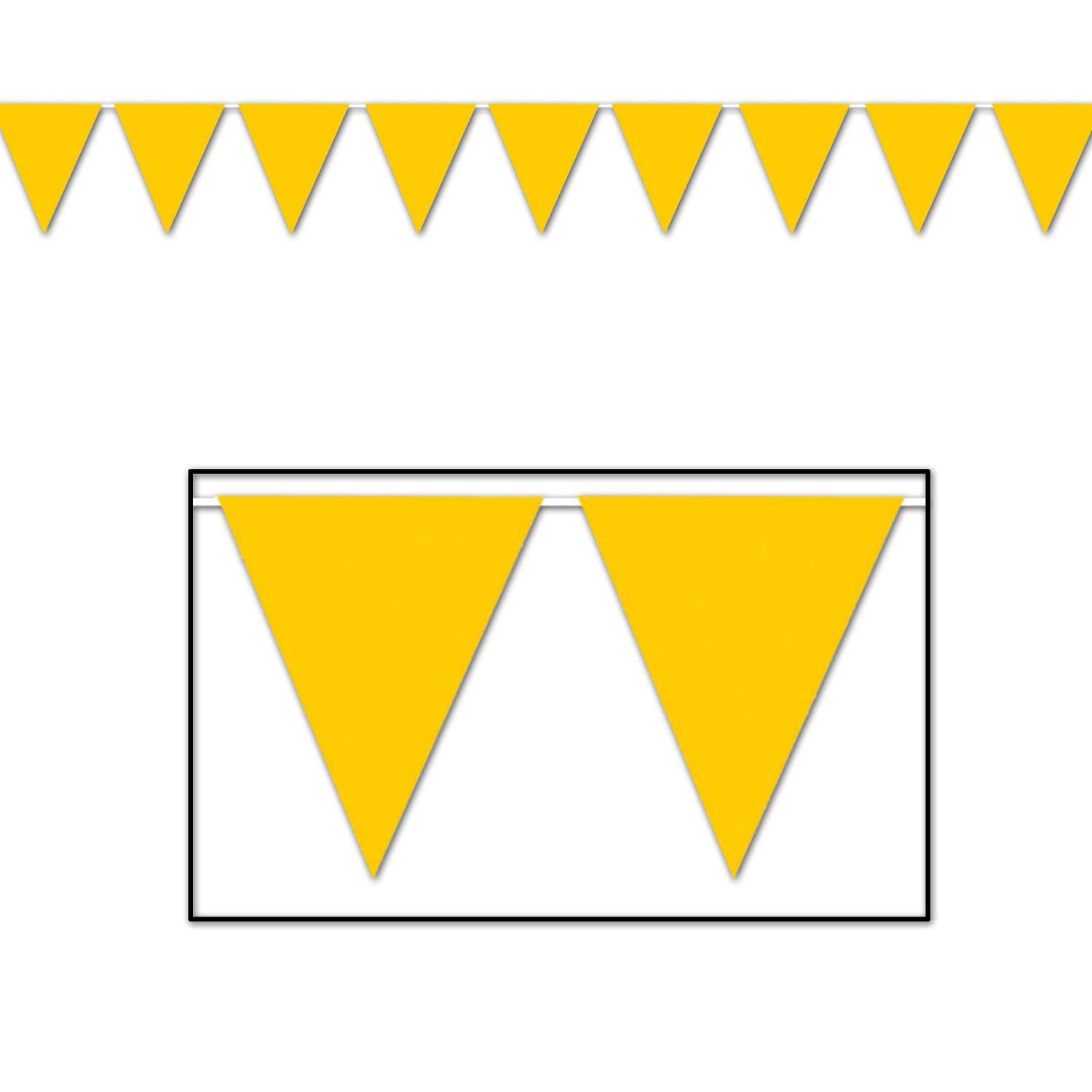 12 Pack Beistle Golden Yellow Party Pennant Banner - Decorative Hanging Flags for Birthday, Graduation, Baby Shower & Holiday Celebrations