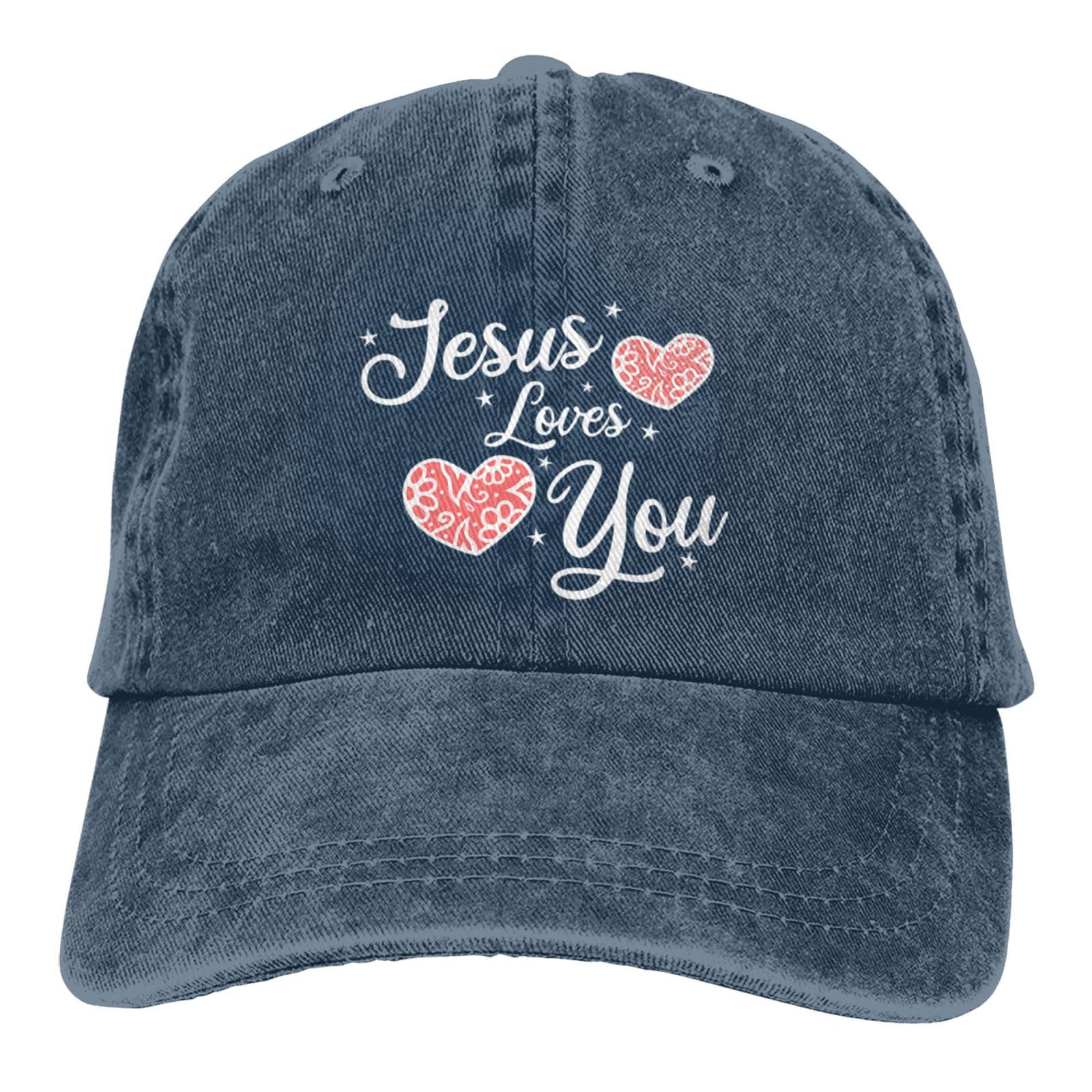 Jesus Loves You Cowboy Hat - Baseball Cap for Women & Men - Sun Hat & Dad Hat - Adjustable Trucker Hat in Black - Perfect for Outdoor Activities, Church, Rodeo & Country Events