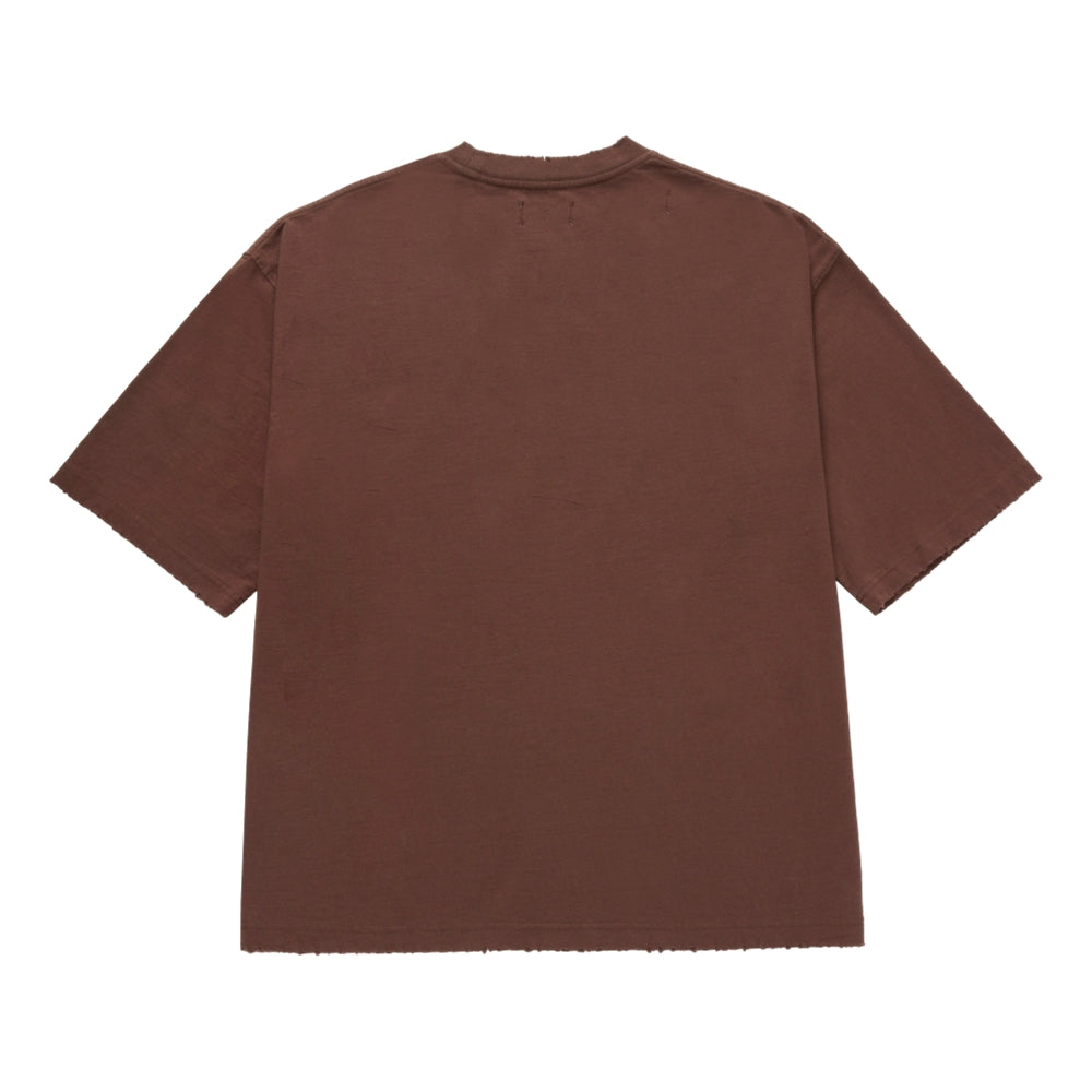 Honor The Gift Embroidered Pocket Tee - Brown | Premium Cotton Men's T-Shirt with Unique Embroidery | Perfect for Casual Wear & Street Style