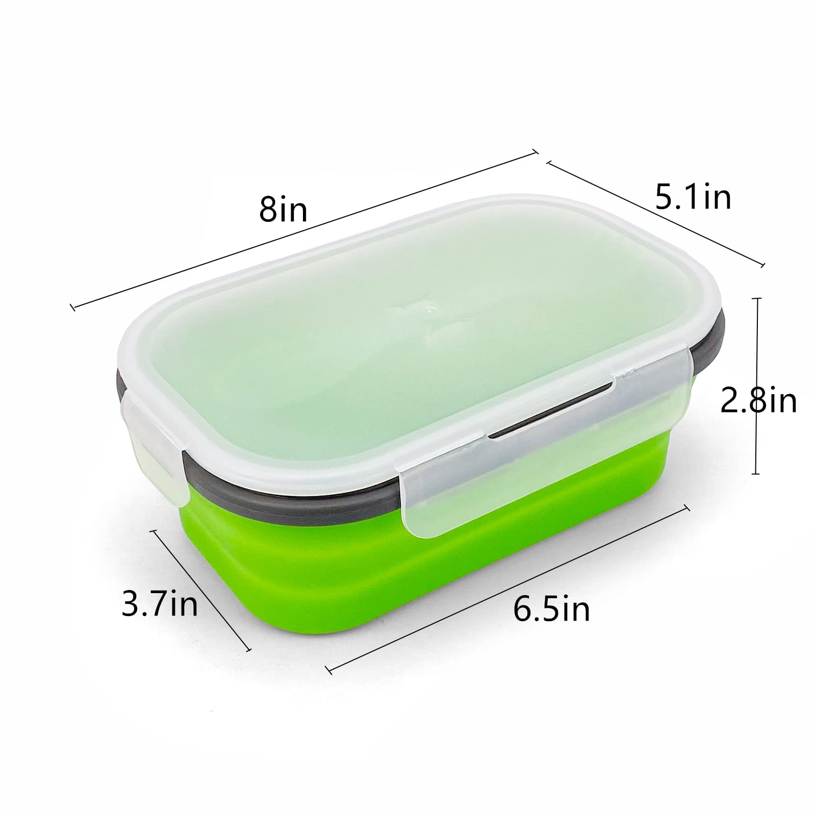 Eco-Friendly 1000ml Collapsible Silicone Lunch Box - BPA-Free Food Storage Container with Airtight Lid & 2-in-1 Fork | Microwave Safe, Reusable for Travel, Camping, Office & School Lunch | Perfect for Meal Prep, Picnics & Outdoor Adventures