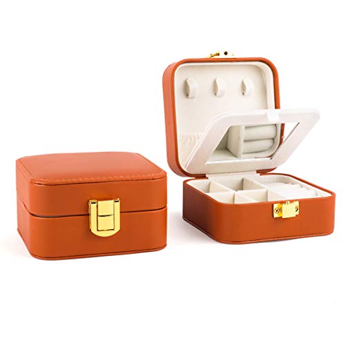 Brown portable jewelry box