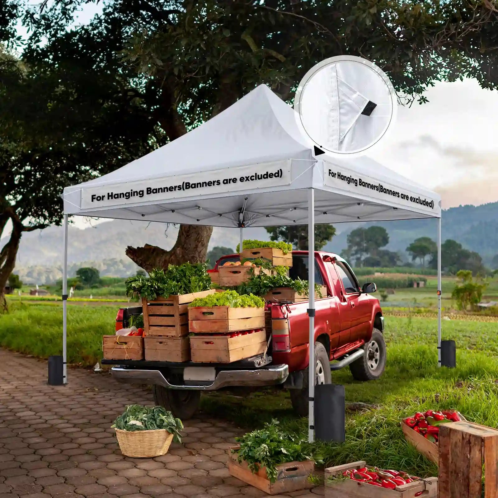 10'x10' Fire Retardant Commercial Pop Up Canopy Tent - Heavy Duty Outdoor Instant Shelter for Events, Markets & Backyard Parties