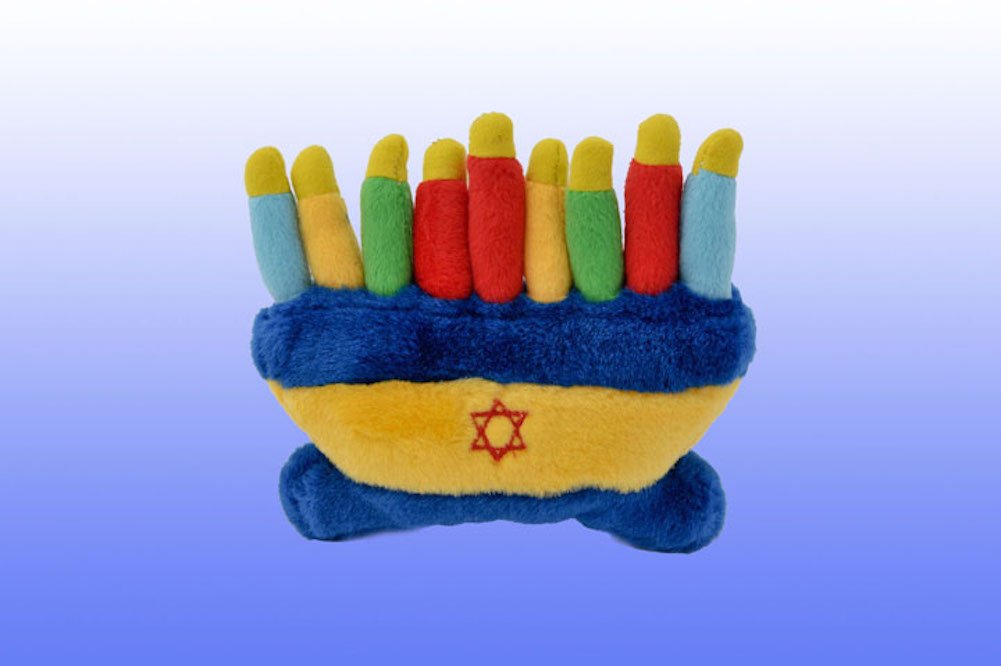 Plush Hanukkah Menorah Chew Toy for Pets - Fun Holiday Treat
