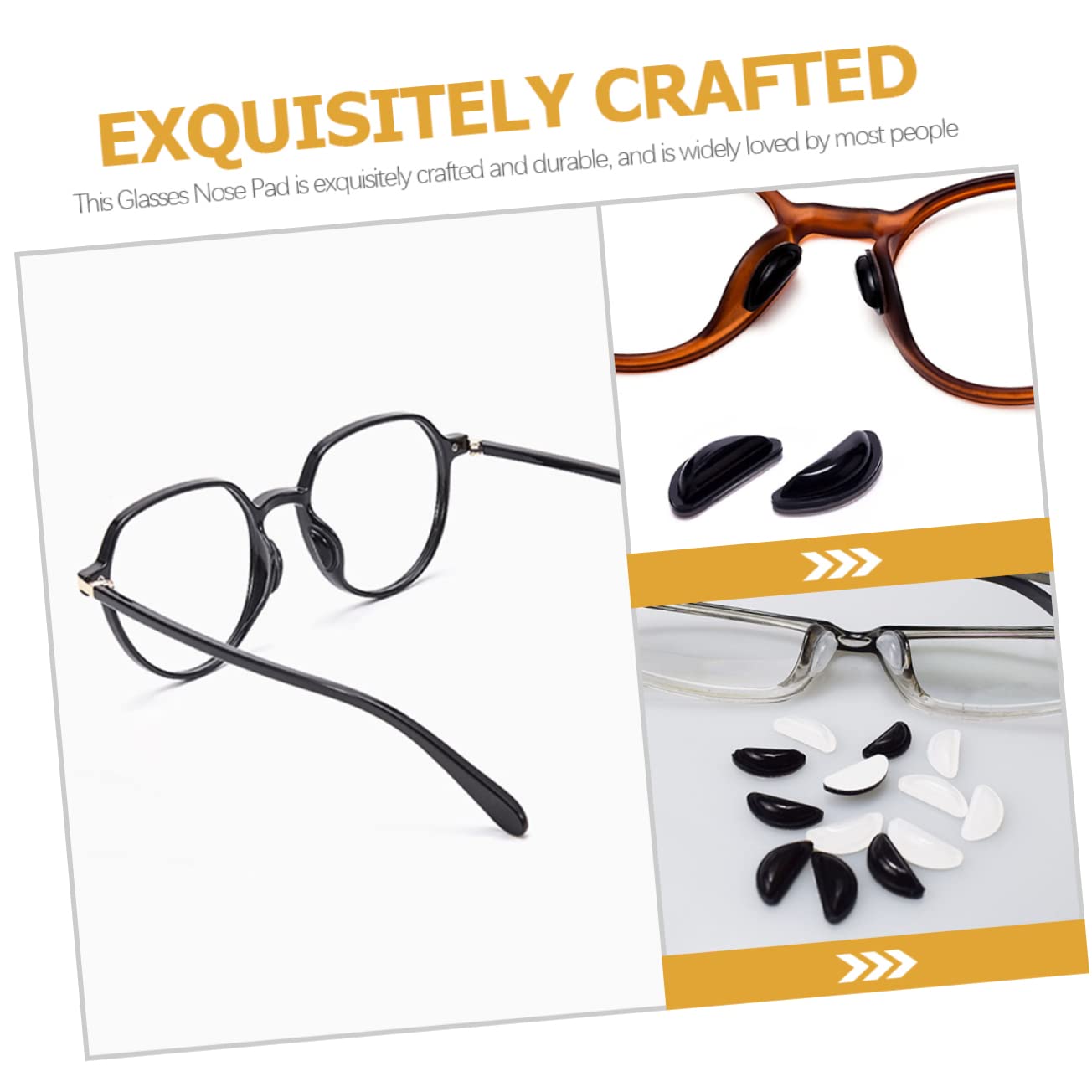 40 Pairs Silicone Nose Pads for Glasses - Soft Anti-Slip Eyewear Nose Cushions Replacement Accessories - Perfect for Reading, Computer Use and Daily Wear