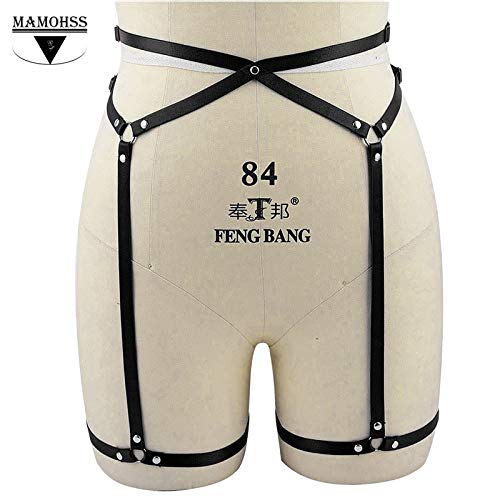 Gothic Women's Leg Harness & Garter Belt - Adjustable Elastic Strappy Body Harness for Plus Size | Perfect for Gothic Fashion, Cosplay, and Alternative Lingerie Outfits