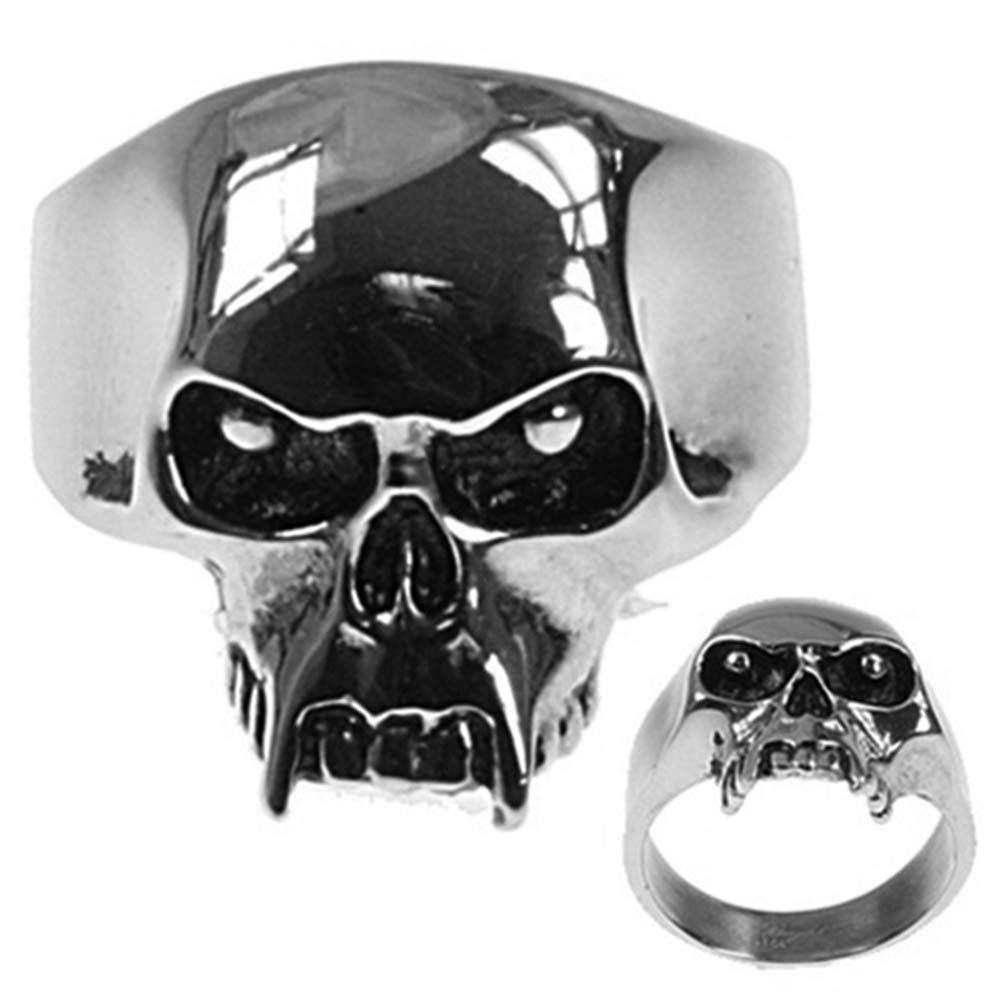 JewelryVolt Stainless Steel Skull Ring for Men - Gothic Punk Style Jewelry Gift for Halloween, Birthday, and Everyday Wear
