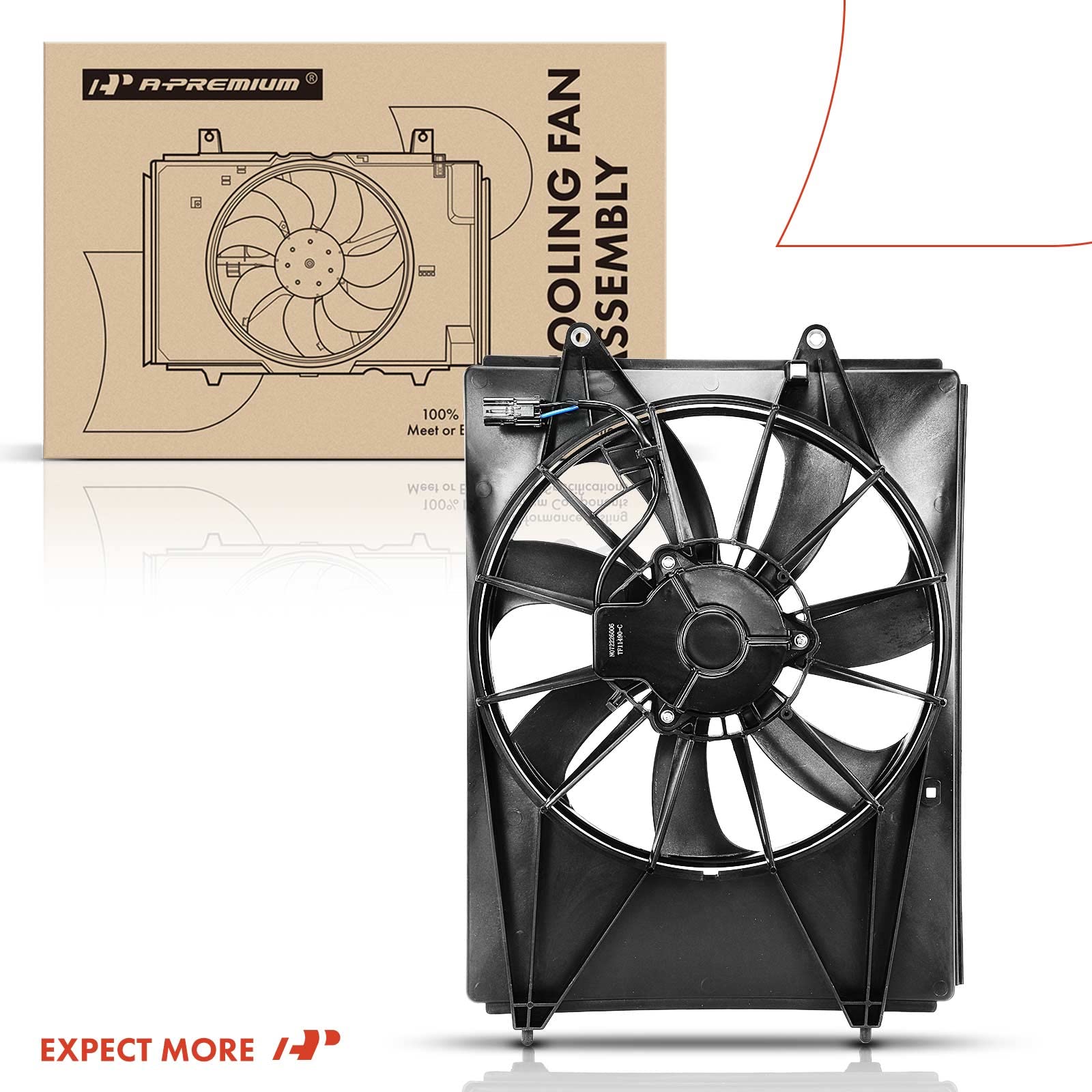 Premium Right A/C Condenser Fan Assembly Replacement for Honda Pilot 2016-2022, Ridgeline 2017-2022, Passport 2019-2022, Acura MDX 2014-2020 - OEM# 386155J6A01, 386115J6A01 - Perfect for Cooling System Repair & Summer AC Maintenance