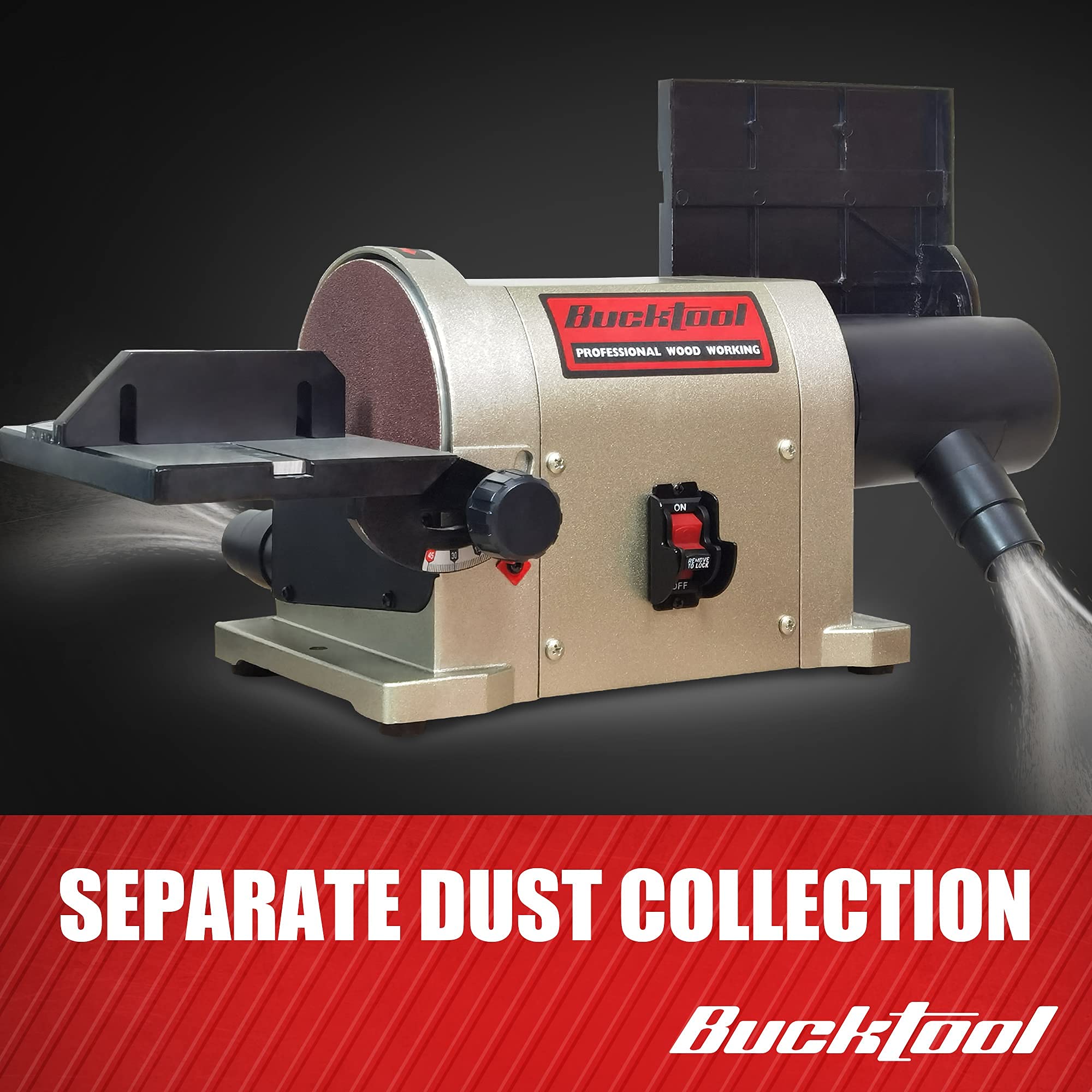 BUCKTOOL 5.0A 4x36 Inch Belt & 6 Inch Disc Sander with 3/4HP Motor - Portable Aluminum Base BD4603 Upgraded Model for Woodworking, Metal Polishing & DIY Projects