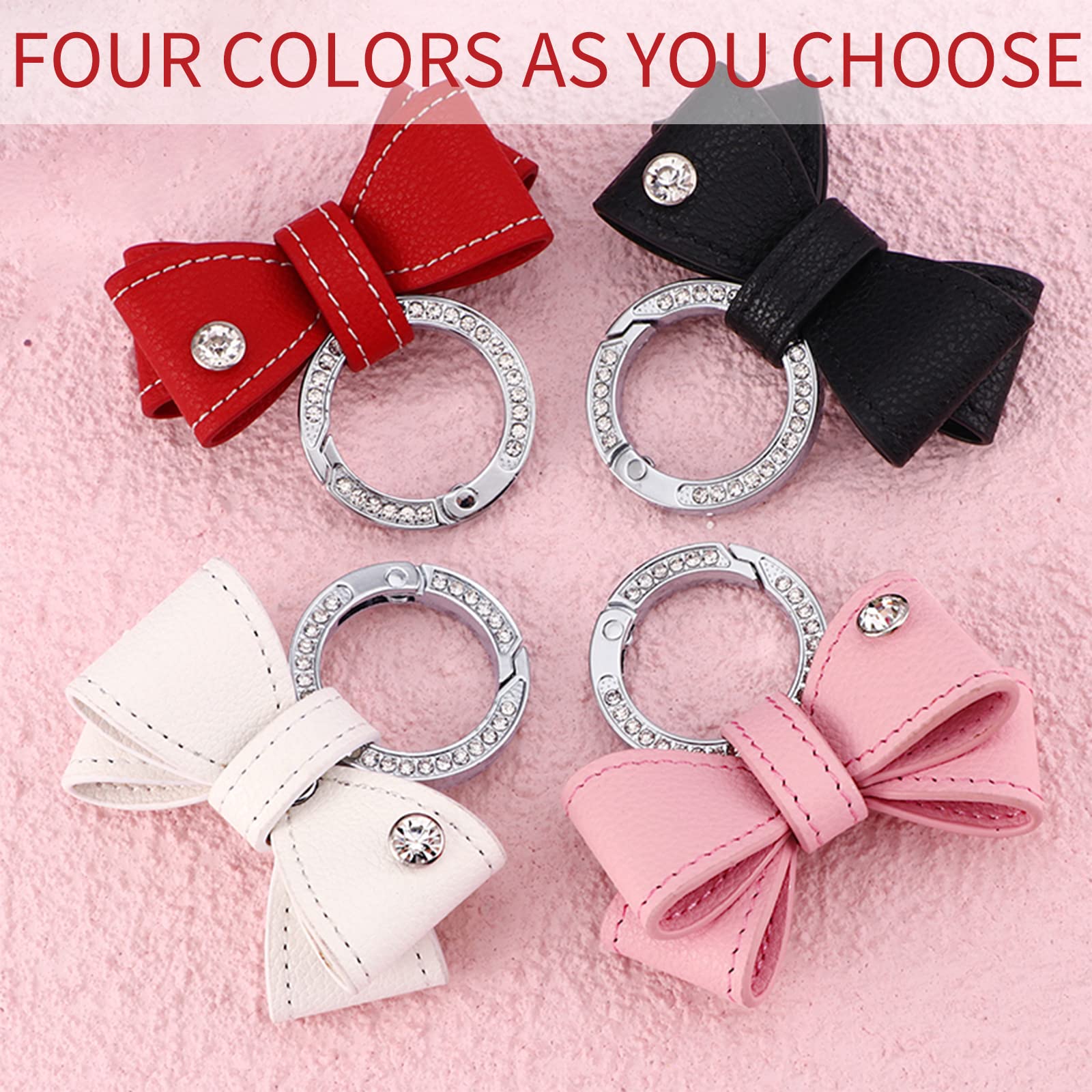Elegant Crystal Bow Keychain for Women - Stylish Car Key Fob, Purse Charm & Handbag Accessory | Perfect Gift for Her, Everyday Use & Special Occasions