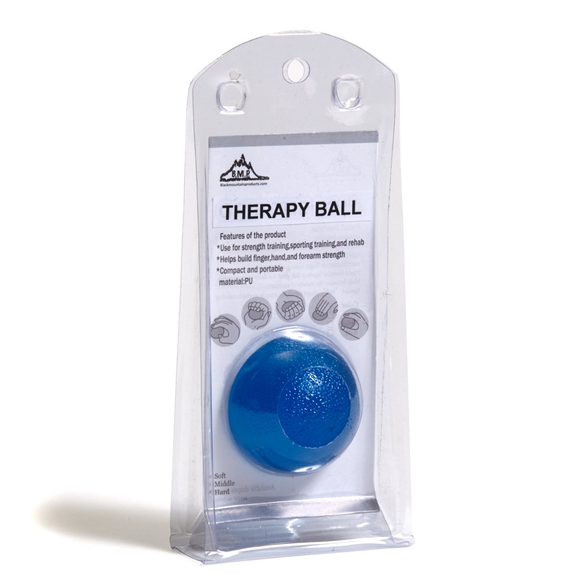 Black Mountain Therapy Ball for Hand Pain Relief & Stress Relief - Perfect for Office & Home Use