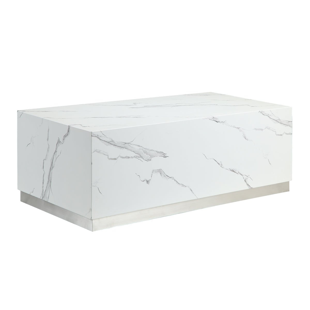 Modern White Rectangular Coffee Table - Minimalist Living Room Furniture for Small Spaces | Perfect for Apartments, Dorms & Home Decor