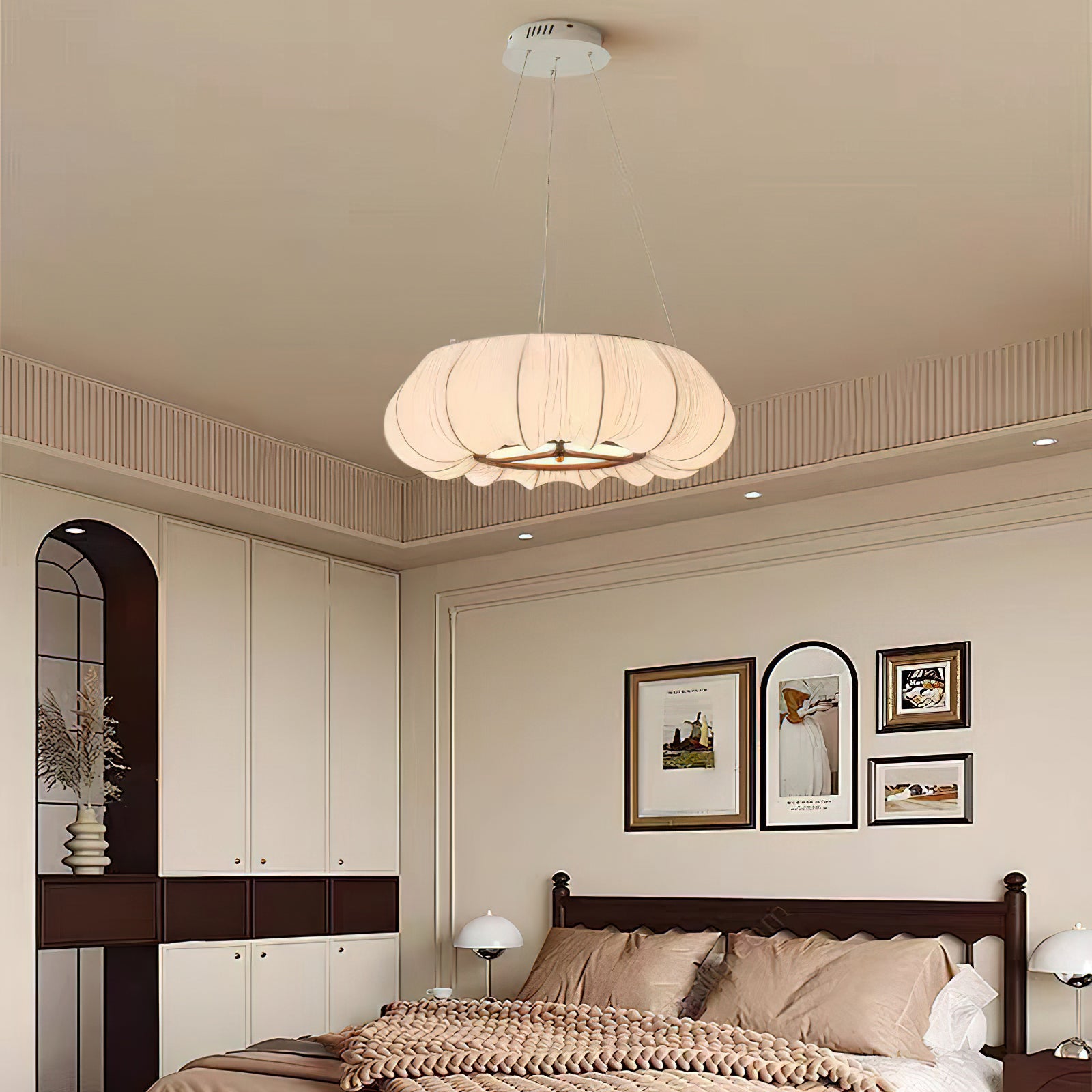 Malibu Pumpkin Pendant Lamp - Modern Farmhouse Hanging Light Fixture for Kitchen Island, Dining Room & Bedroom Decor