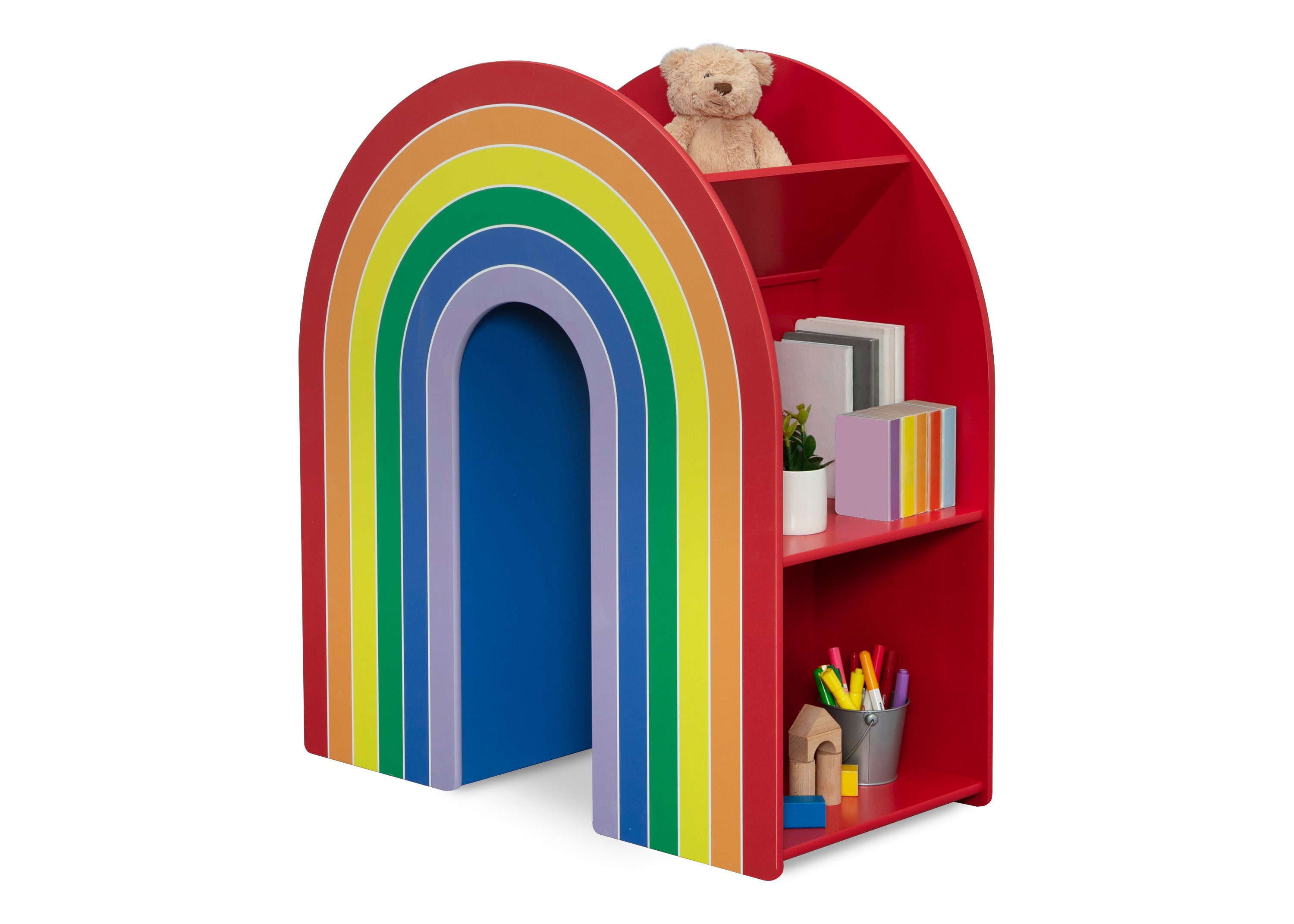 Colorful Rainbow Bookcase for Kids & Nursery - Stylish Bookshelf for Children's Room, Playroom & Classroom Organization