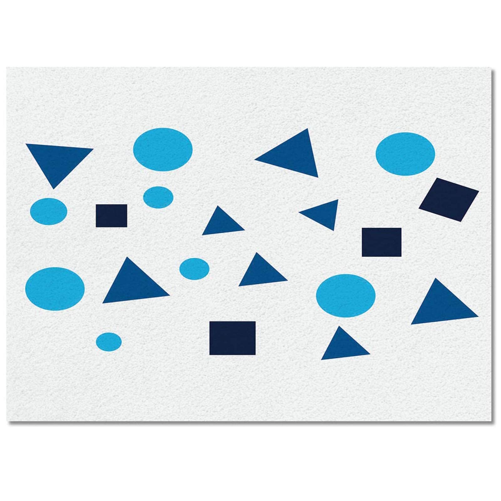 Blue Geometric Triangle Circle Square Area Rug - Soft Washable Carpet for Nursery, Bedroom & Living Room - 5ft x 6ft Kids Room Decor - Perfect for Boys & Girls Play Area, Dorm Room or Home Office