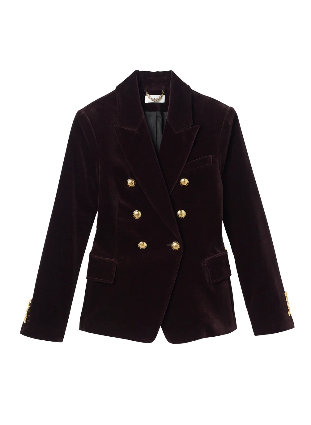 Women's Chelsea Velvet Tailored Blazer Jacket - Chocolate Brown for Office Wear & Evening Events