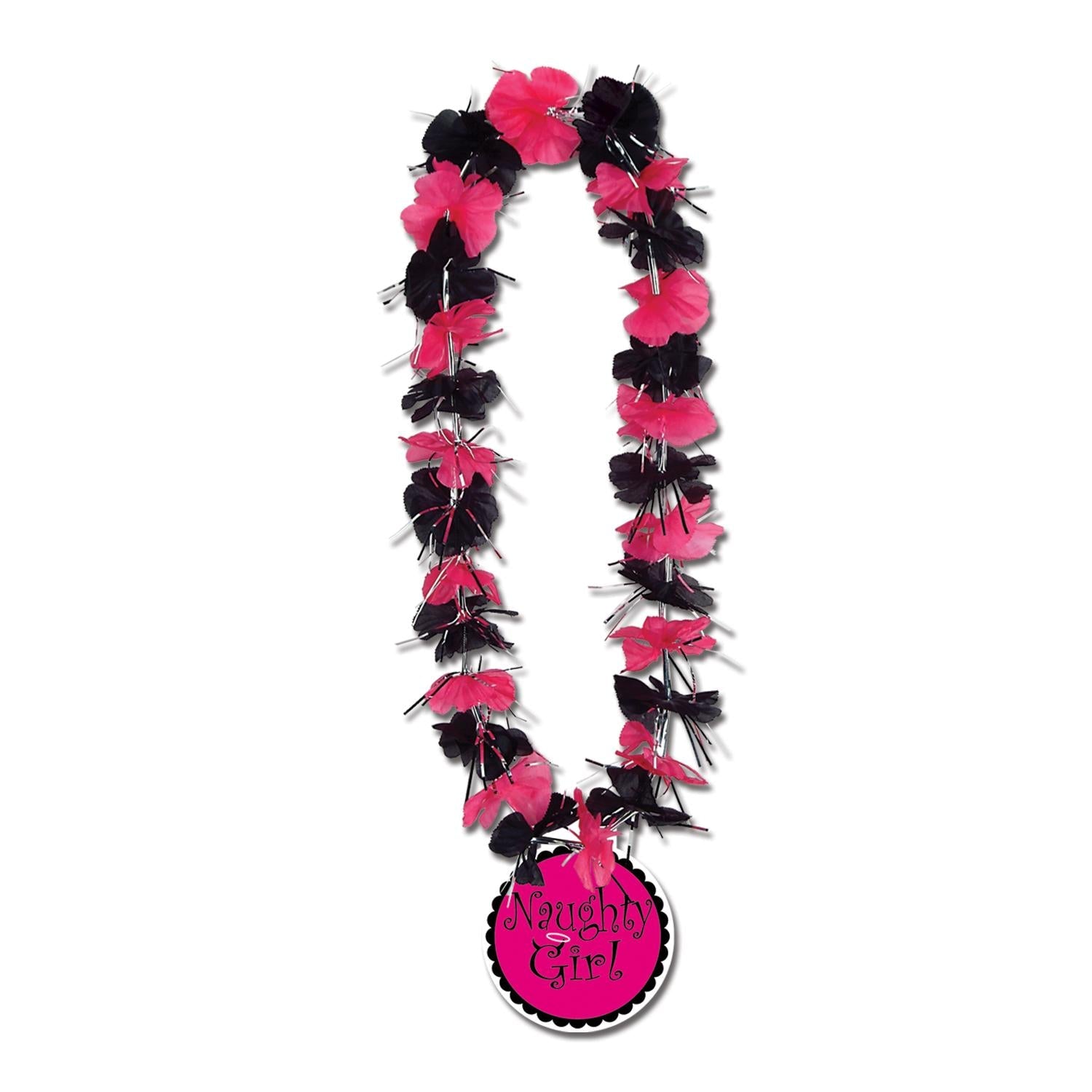 12 Pack Beistle Bachelorette Party Lei with Naughty Girl Medallion - Fun Hawaiian Themed Accessories for Bachelorette Parties, Girls Night Out & Bridal Showers