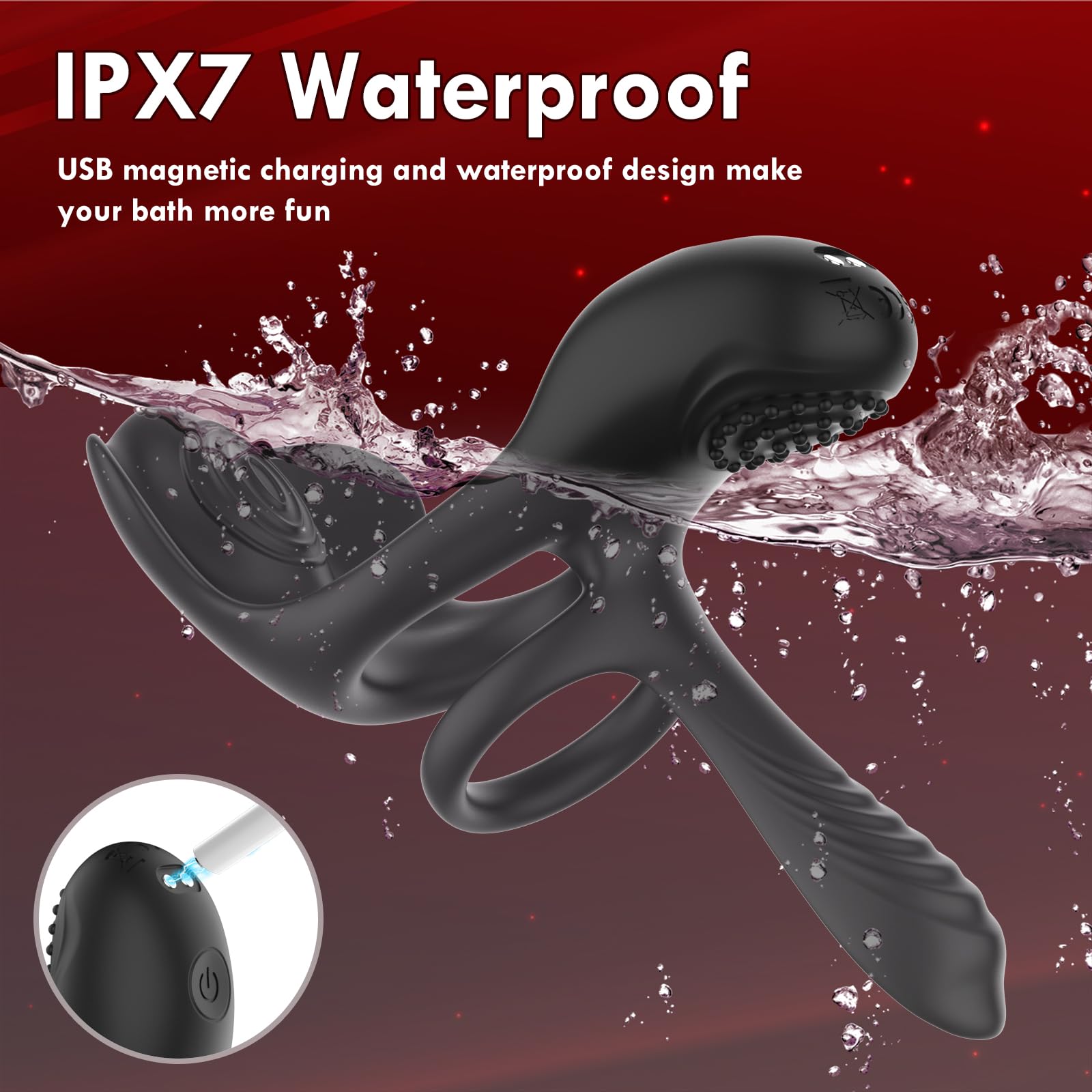 3 in 1 Vibrating Cock Ring Sex Toy for Couples - 10 Powerful Vibration Modes for Penis & Clitoral Stimulation | Waterproof G-Spot & Erection Enhancer | Adult Pleasure Toy for Men & Women | Perfect for Romantic Nights & Spicing Up Relationships