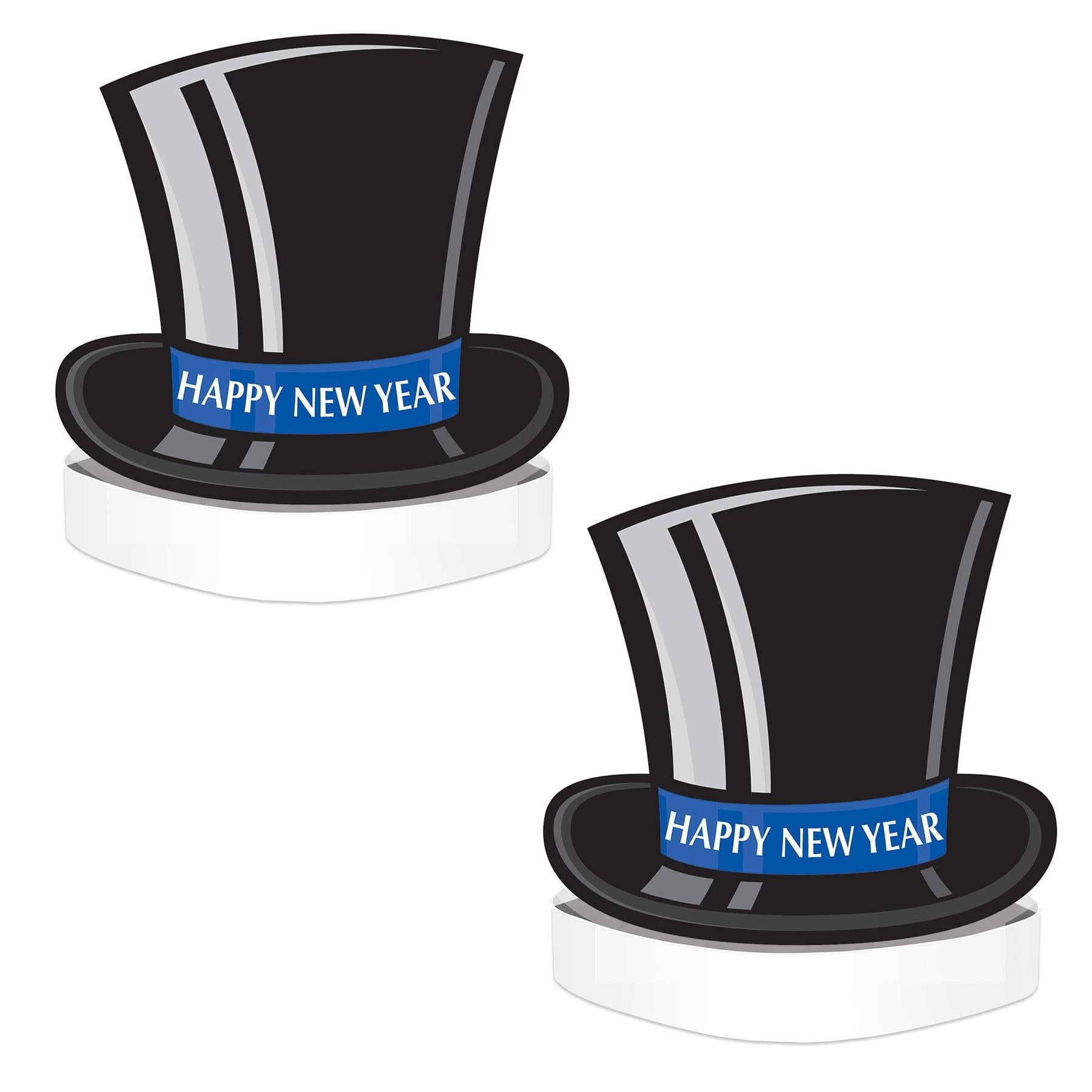 12 Pack Happy New Year Top Hat Headbands - Party Favor Supplies for New Year's Eve Celebration, Countdown Party, and Festive Events