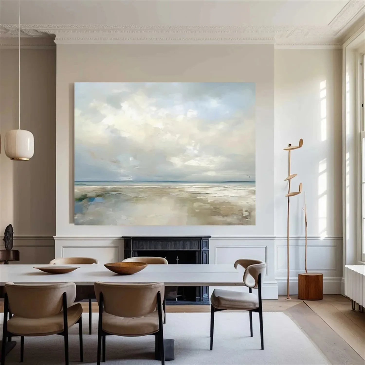 Custom Size Ocean and Sky Painting Wall Art - Handmade Canvas Print #OS175 for Living Room, Bedroom, or Office Decor
