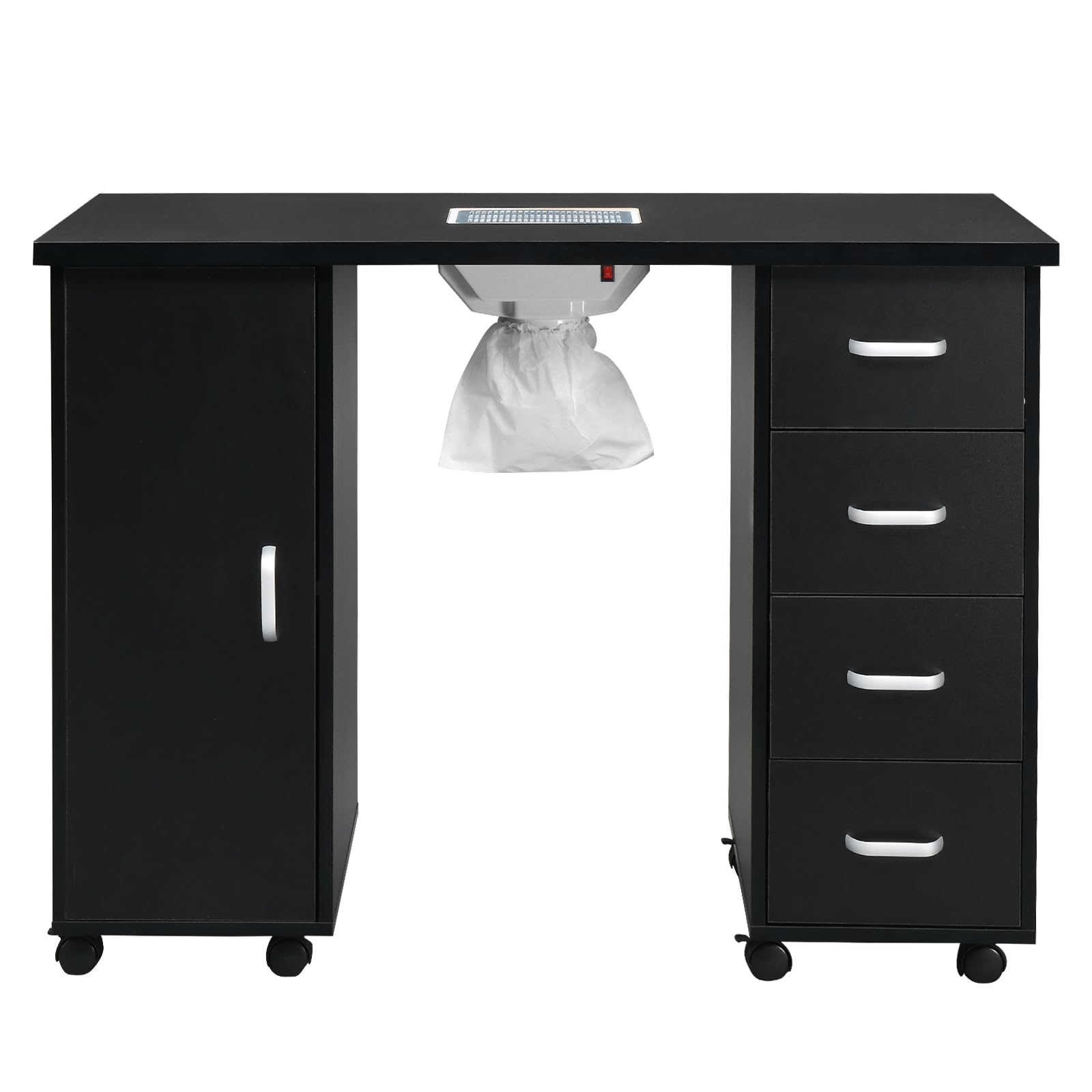 Professional Nail Art Manicure Table with Fan & Dust Collection - Beauty Salon Workstation with Storage Drawers, Nail Technician Desk for Spa & Nail Shop - Perfect for Gel Polish, Acrylic Nails & Pedicures