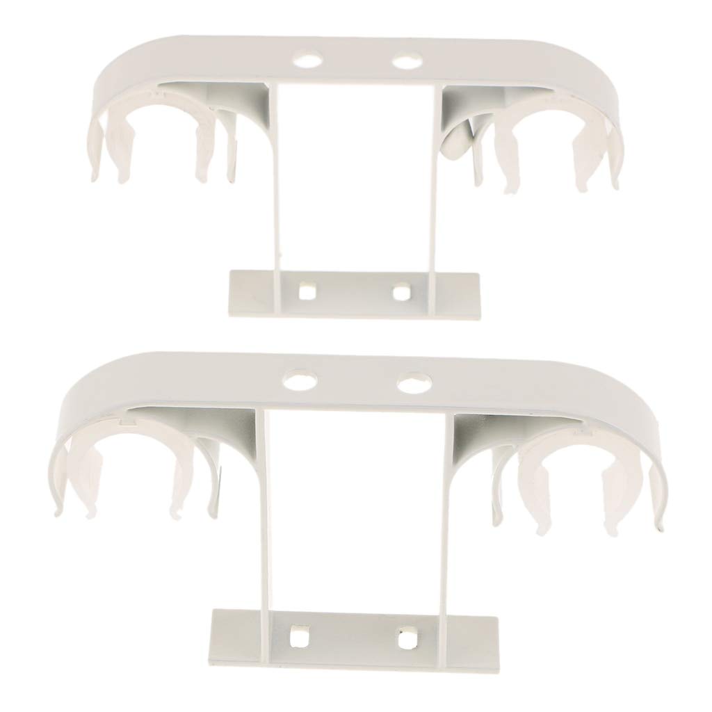 2-Pack Aluminum Alloy Decorative Curtain Holdbacks - Double Rod Bracket Holder for Ceiling Mount - Perfect for Living Room, Bedroom & Window Dressing