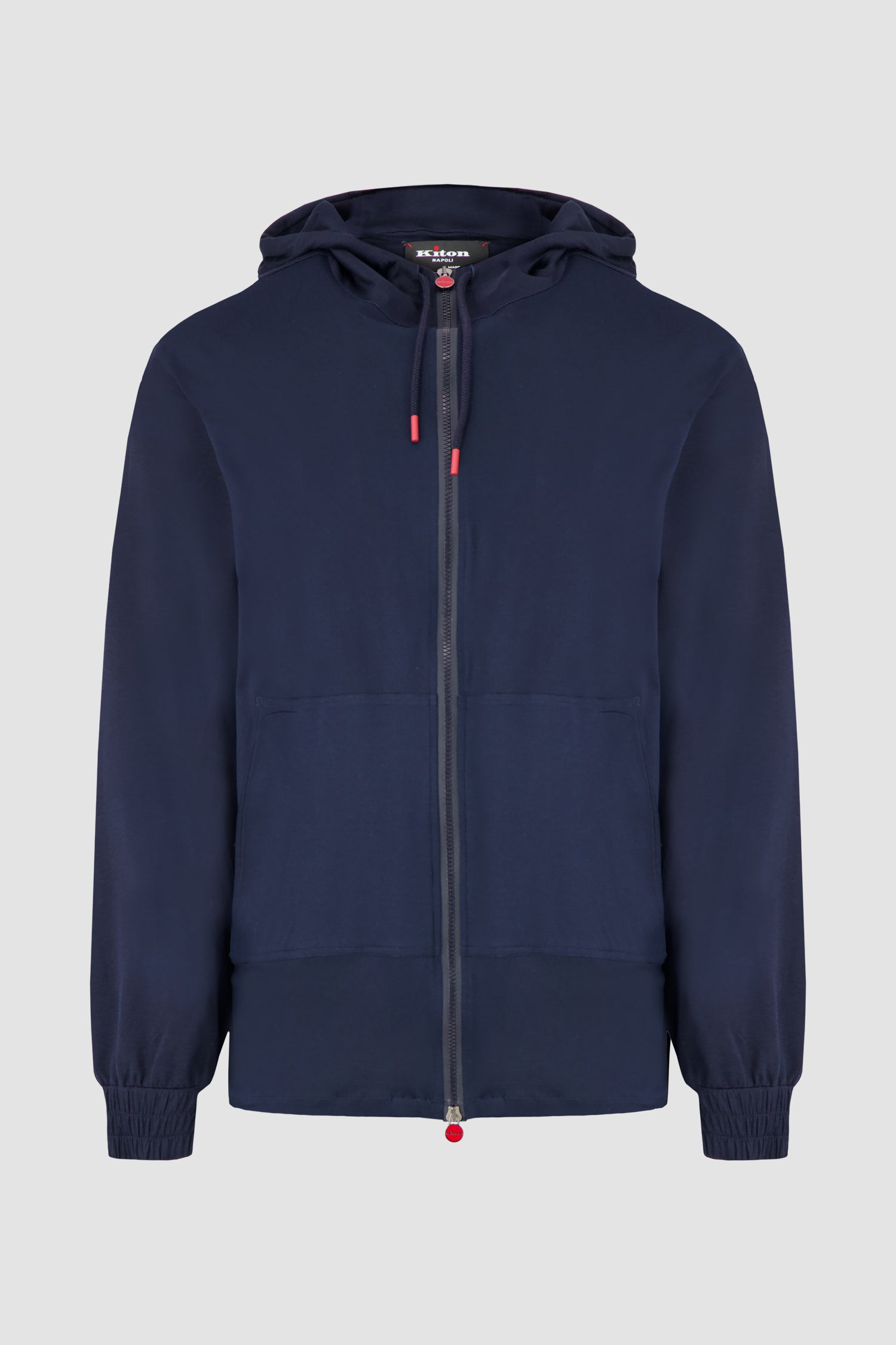 Kiton Navy Hooded Sweatshirt for Men - Soft Cotton Pullover with Kangaroo Pocket | Perfect for Casual Wear, Outdoor Activities & Street Style Fashion