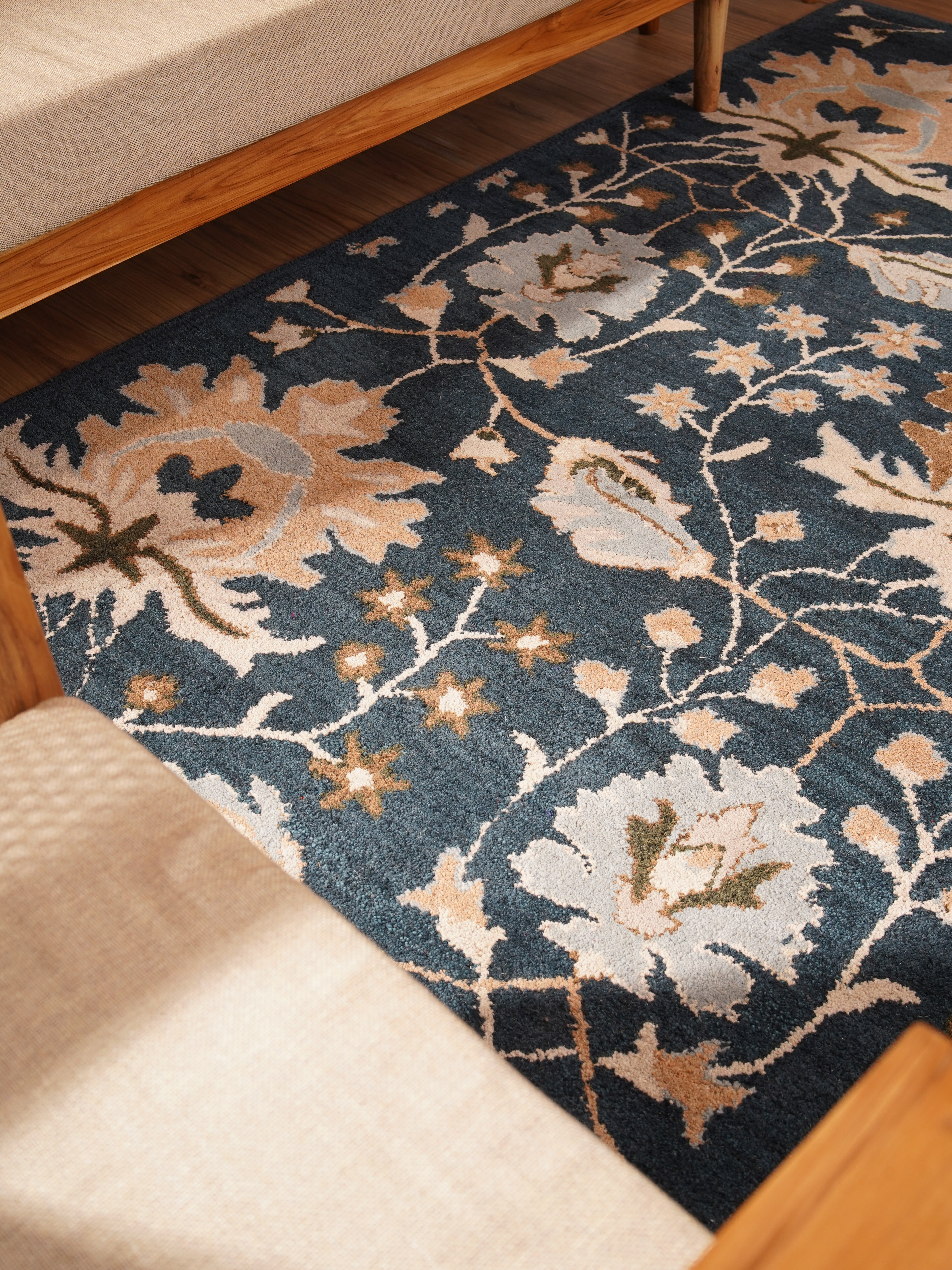 Jacob's Ladder Hand Tufted Wool Rug - Soft & Durable Non-Slip Area Rug for Living Room, Bedroom, Nursery | Perfect for Home Decor & Cozy Spaces