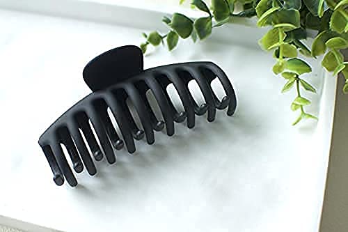 AKSHAR IMPEX Non-Slip Hair Claw Clip - Strong Grip Large Butterfly Clutch for Women (2-Pack, Matte Black) - Perfect for Thick Hair, Ponytails & Updos