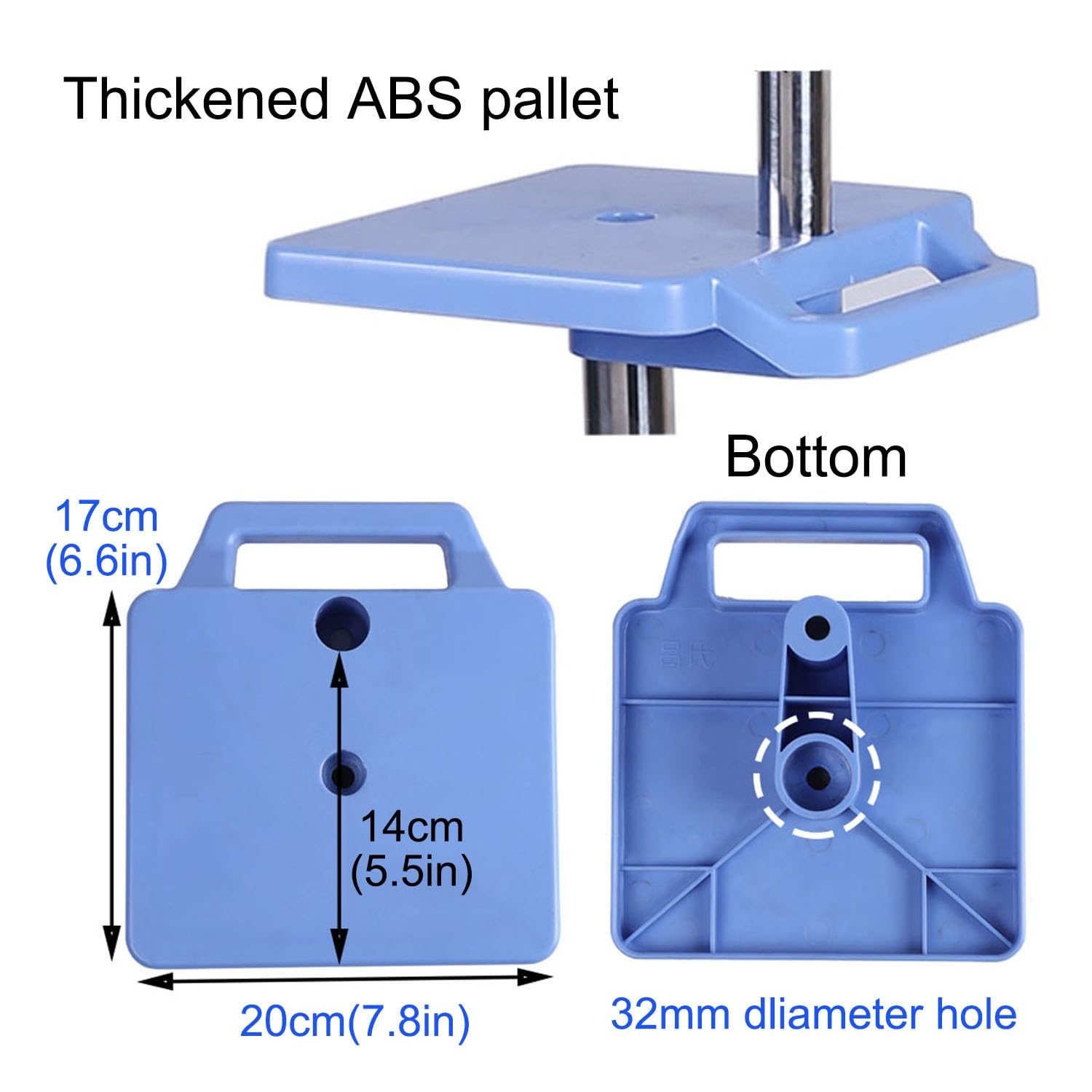 Portable IV Pole with Wheels - Adjustable IV Drip Stand with Tray, Heavy Duty Cast Iron Base & 5 Braked Casters for Hospital, Home Care & Nursing Use - Includes 4 Hooks & Air Pressure Buffer (Color: C)
