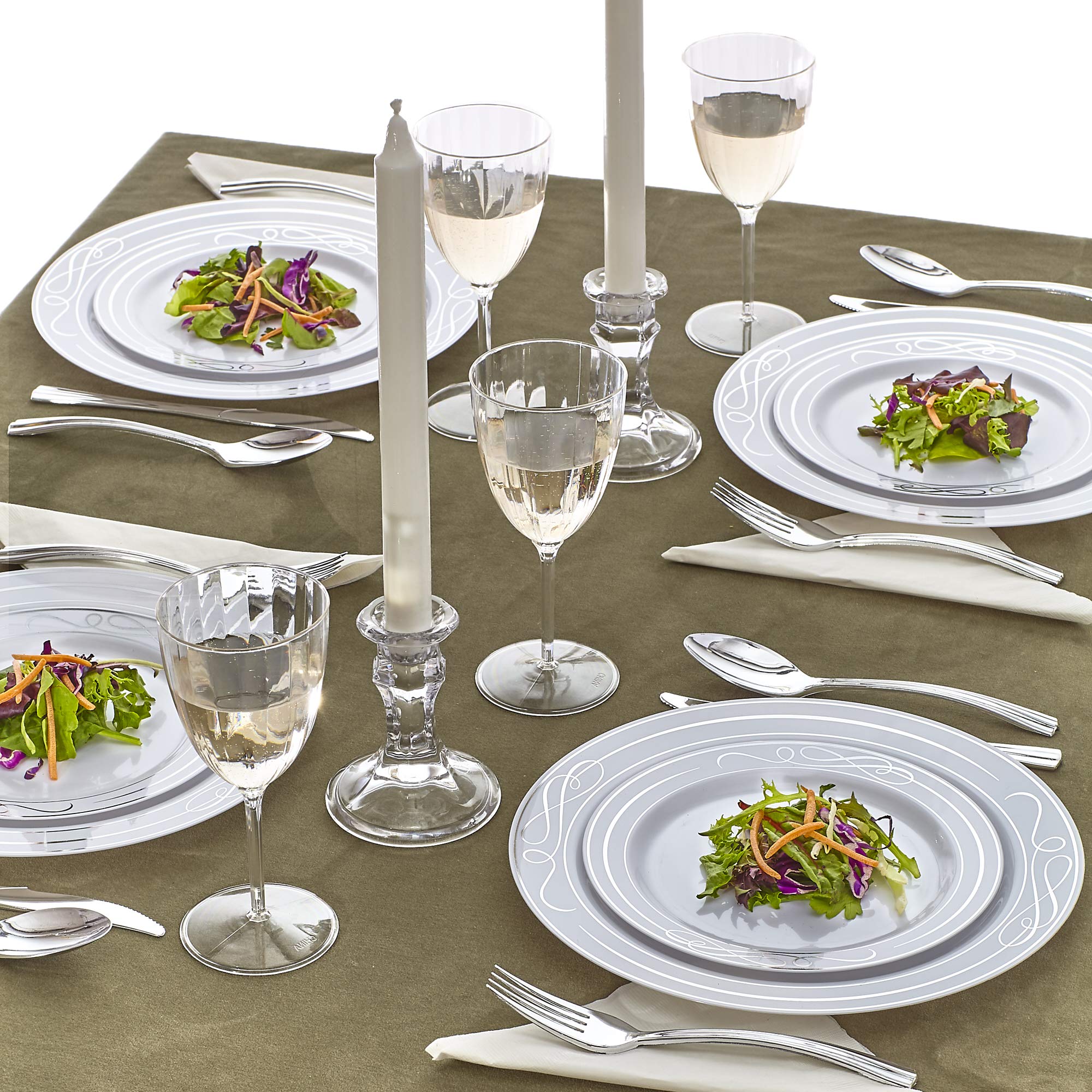 Premium 20-Piece Disposable Plastic Plate Set - 10.25
