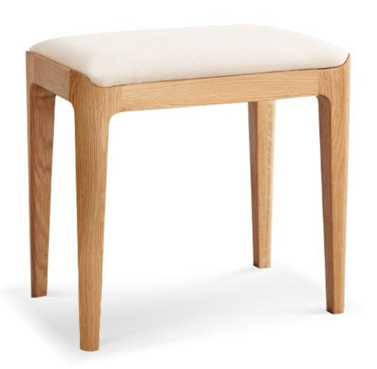 Premium Solid Wood Makeup Stool - Handcrafted Oak, Ash & Black Walnut Vanity Seat | Perfect for Dressing Tables, Bedroom Vanity & Salon Styling Stations