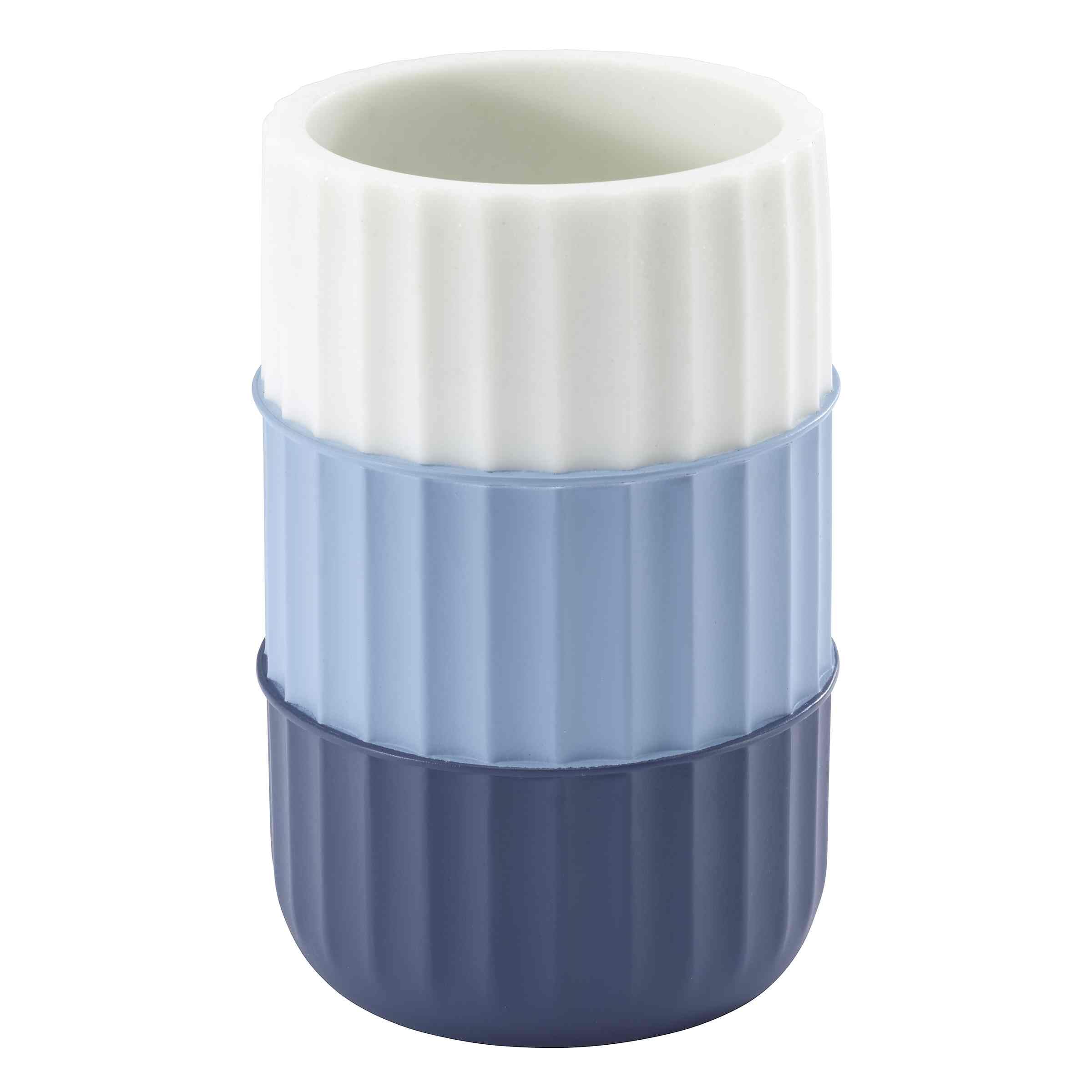 IZOD Clubhouse Collection Blue Tumbler - Stylish Bathroom Accessories for Home & Hotel Use