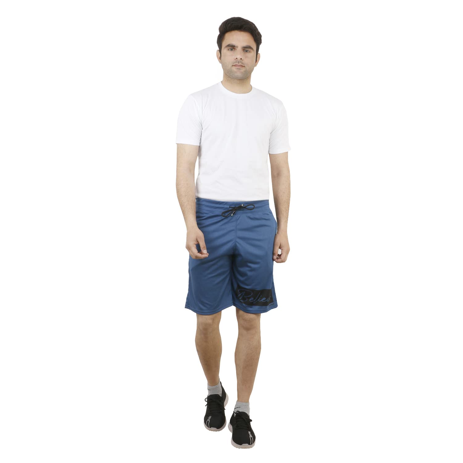 JOREN Men's Athletic Shorts with Zipper Pockets - Blue XL | Comfortable Workout & Running Shorts for Gym, Basketball, Jogging