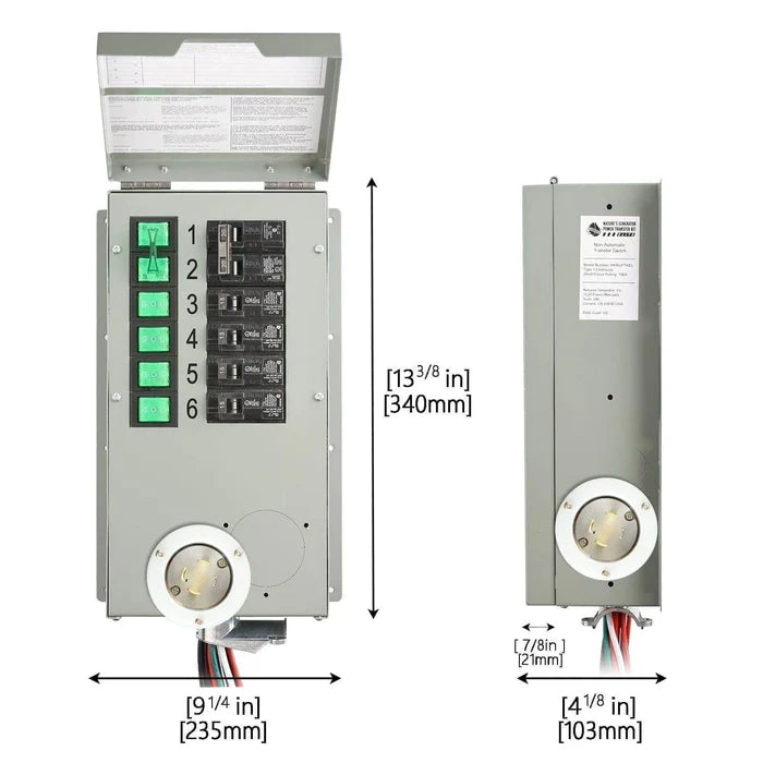 Natures Generator Powerhouse Power Transfer Switch Kit - Reliable Backup Power Solution for Home & Outdoor Use