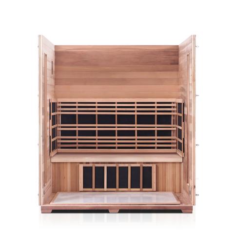 Enlighten Sauna Rustic 4-Person Full Spectrum Infrared Sauna for Indoor & Outdoor Use - Perfect for Home Spa, Relaxation & Detox Therapy