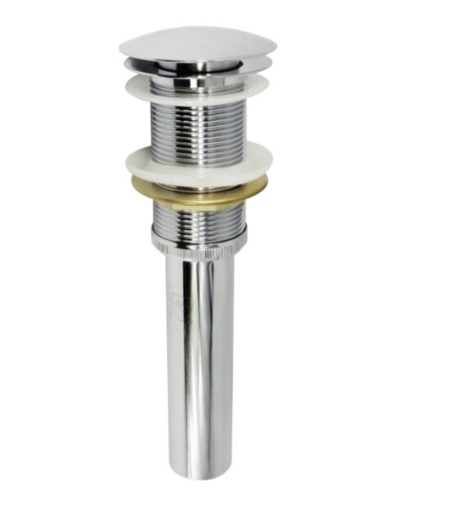 Brass Push Pop Up Drain - Bathroom Sink Drain Stopper with Overflow, Easy Install for Bathroom Vanity, Kitchen Sink & Shower Drain Replacement (Use for Home, Hotel, Apartment Renovation)