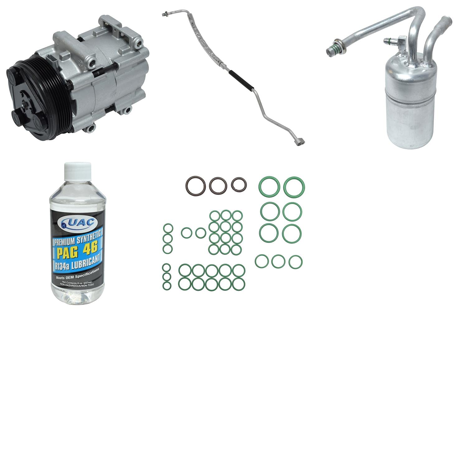 Universal Air Conditioner UAC A/C Compressor and Component Kit (KT1491) - Compatible with Multiple Car Models, High-Performance Cooling System for Home & Auto Repair Shops