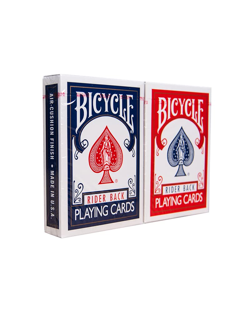 Premium Bicycle Rider Back Playing Cards - Standard Index Poker Cards Set (Red & Blue, 2 Decks) for Casino Games, Poker Nights, Magic Tricks & Cardistry Practice
