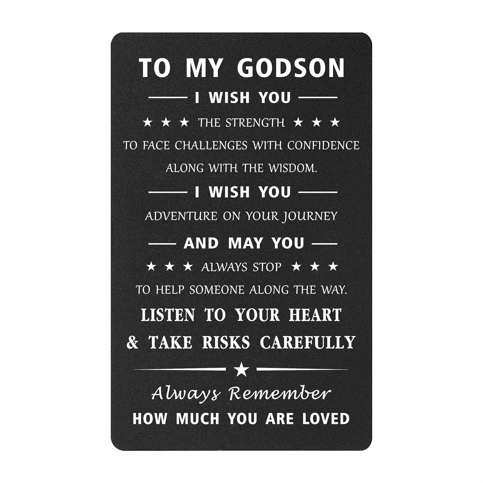 Premium Mataly Godson Inspirational Wallet Card - Thoughtful Godfather Godmother Gift for Birthday, Graduation & Special Occasions - Perfect Keepsake for Godson's Milestone Celebrations