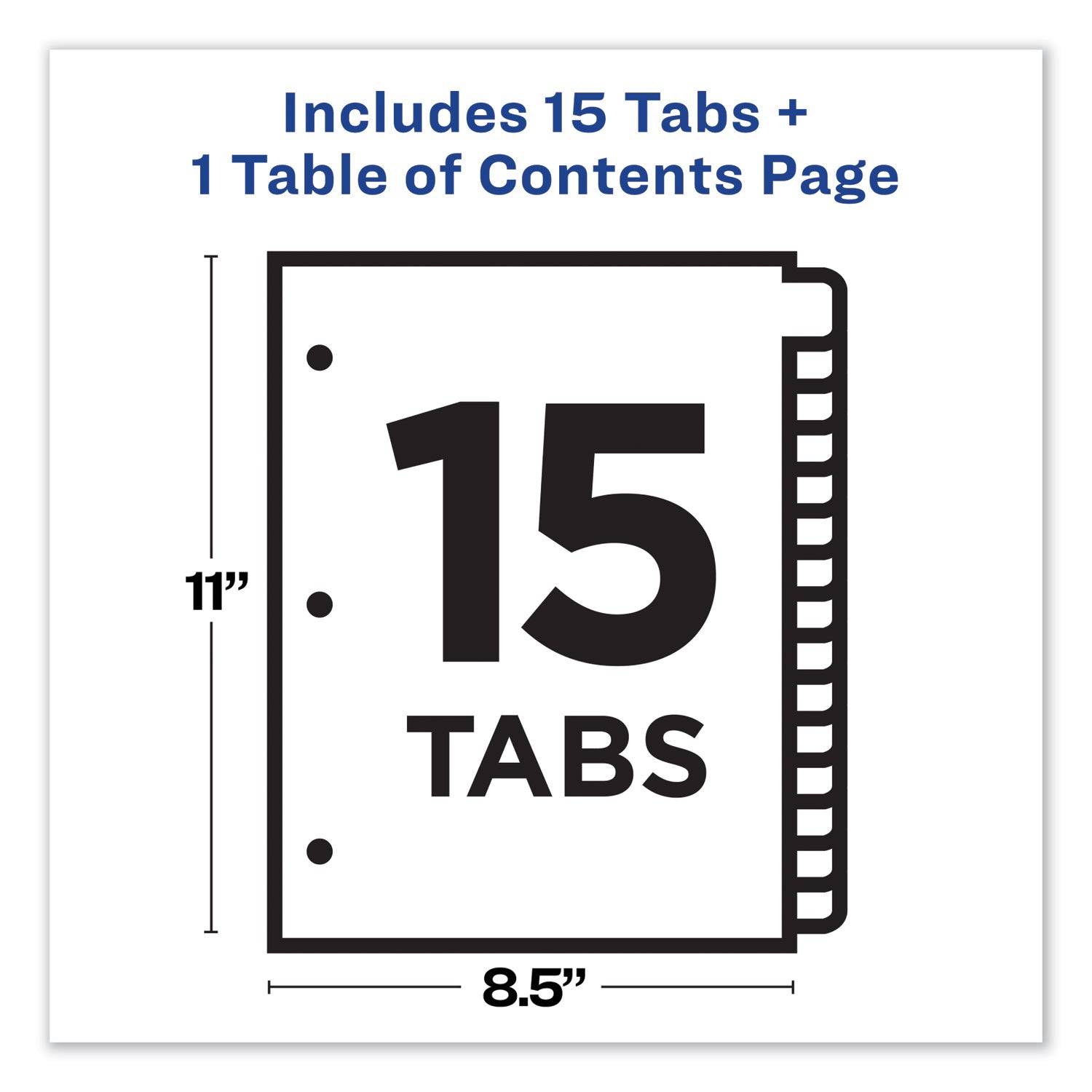 Avery Customizable TOC Ready Index Multicolor Tab Dividers - 15 Tabs (1-15), 11