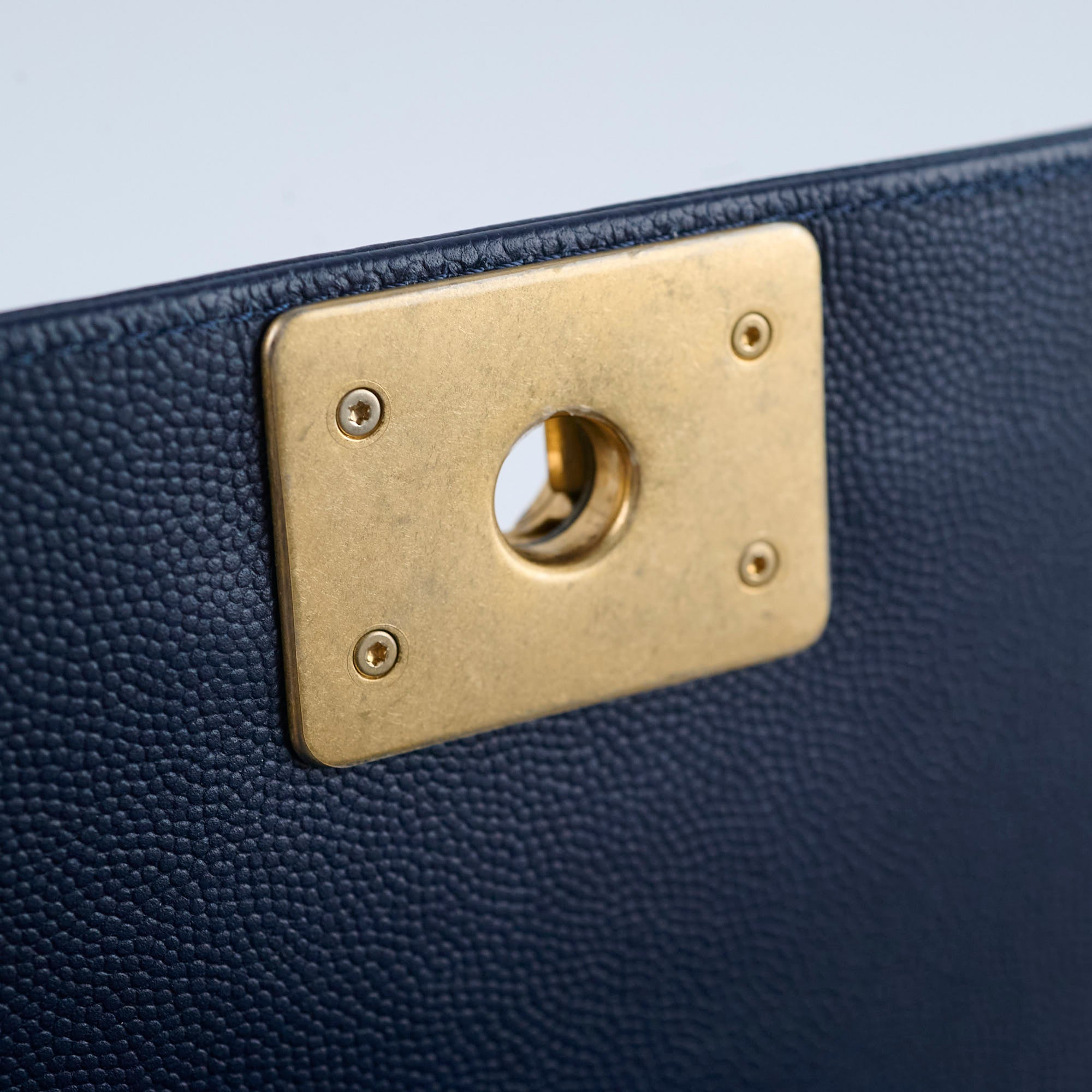 Chanel Boy Old Medium Flap Bag in Navy Caviar Leather - Perfect for Evening Events & Luxury Fashion Accessories