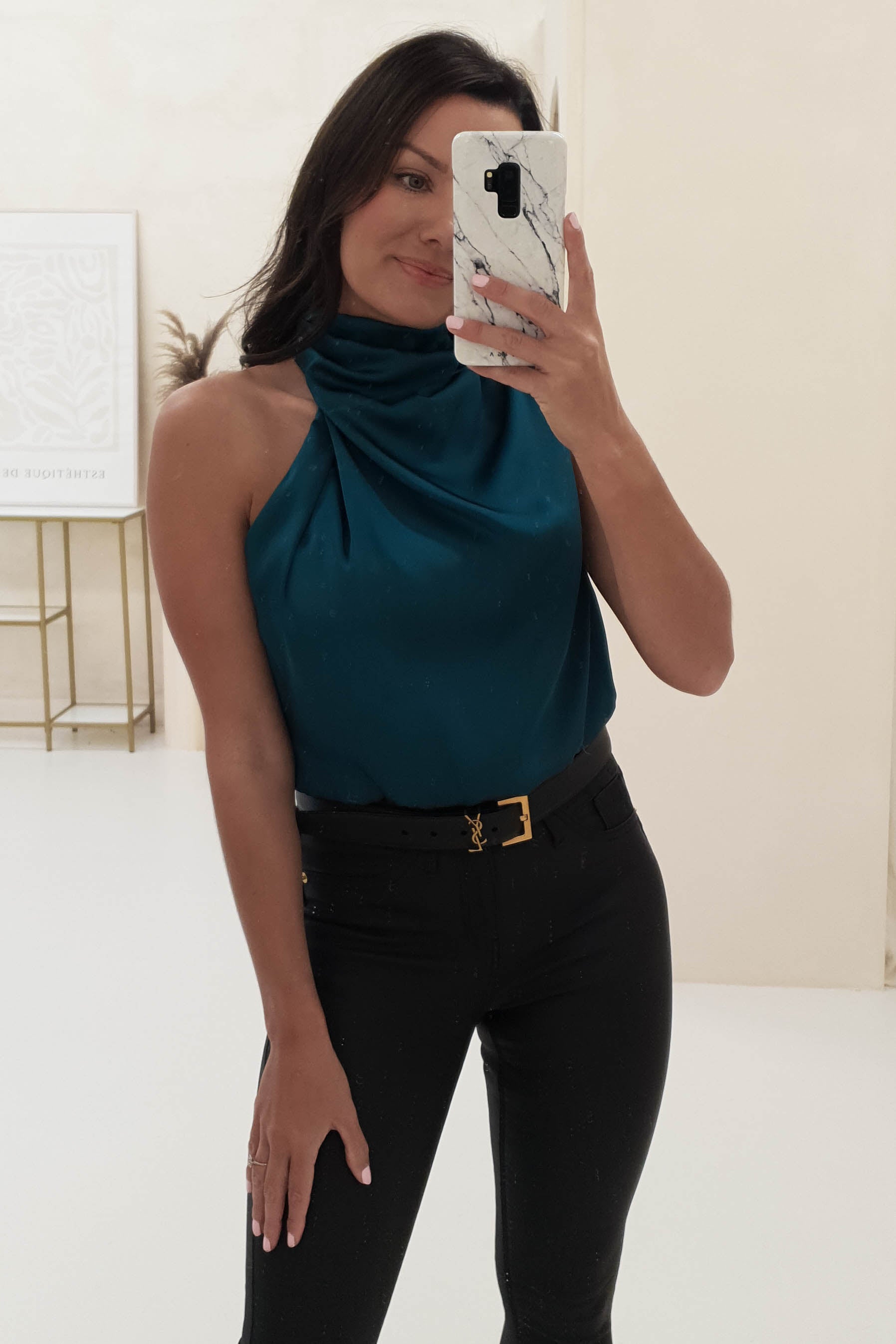 Layla Soft Satin Crop Top for Women - Teal Green Summer Fashion Top | Perfect for Beach, Party & Casual Wear