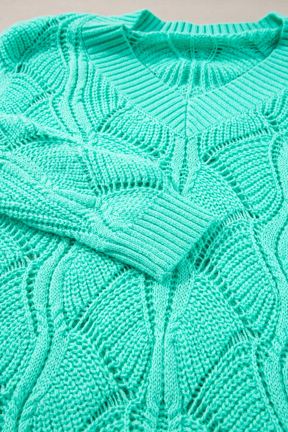 Stylish Mint Green Knit Sweater for Women - Cozy Winter Pullover for Casual Outfits & Office Wear