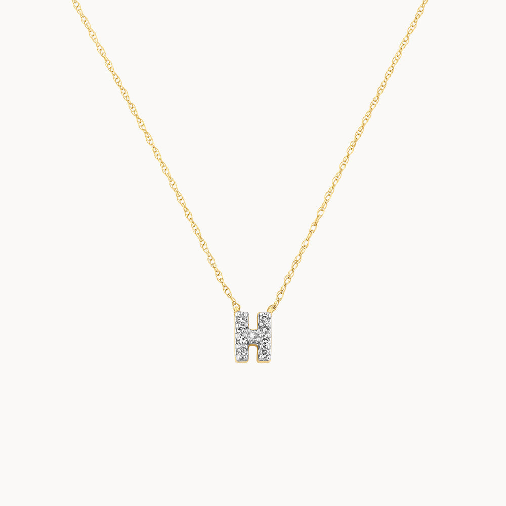 10k Gold Diamond Letter H Necklace - Elegant Personalized Jewelry Gift for Women, Perfect for Birthdays, Anniversaries & Special Occasions