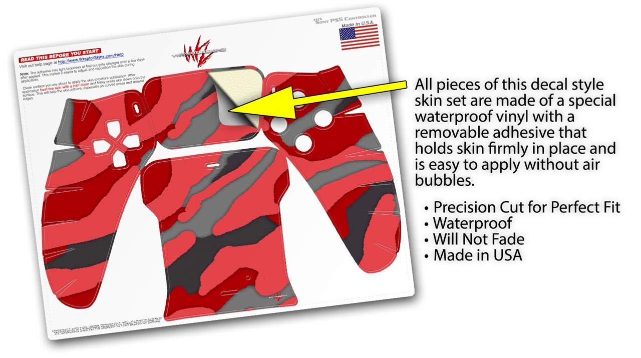PS5 DualSense Controller Skin Wrap - Camouflage Red for Gaming & Protection