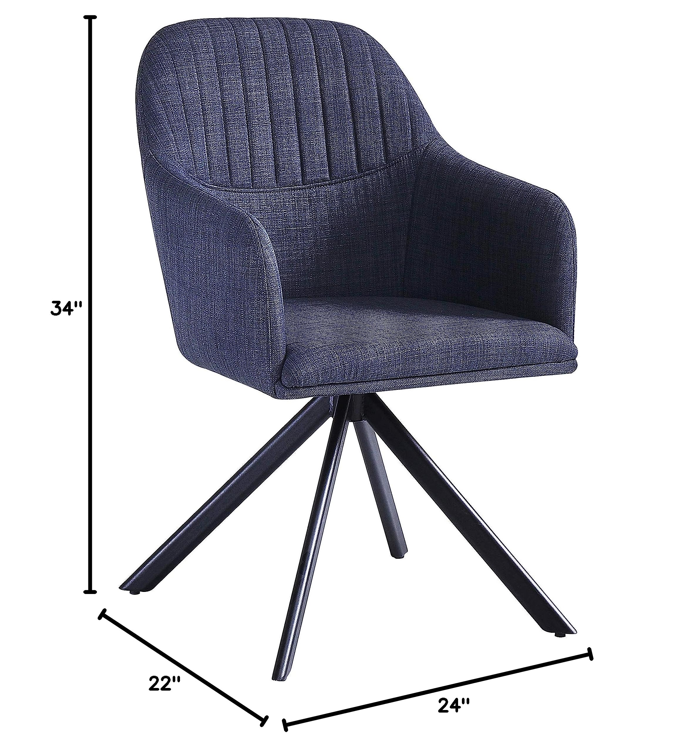 Premium Tyana Fabric Office & Accent Chair - Ergonomic Desk Chair with Padded Seat & Back Support, Dark Gray - Perfect for Home Office, Study Room & Waiting Areas