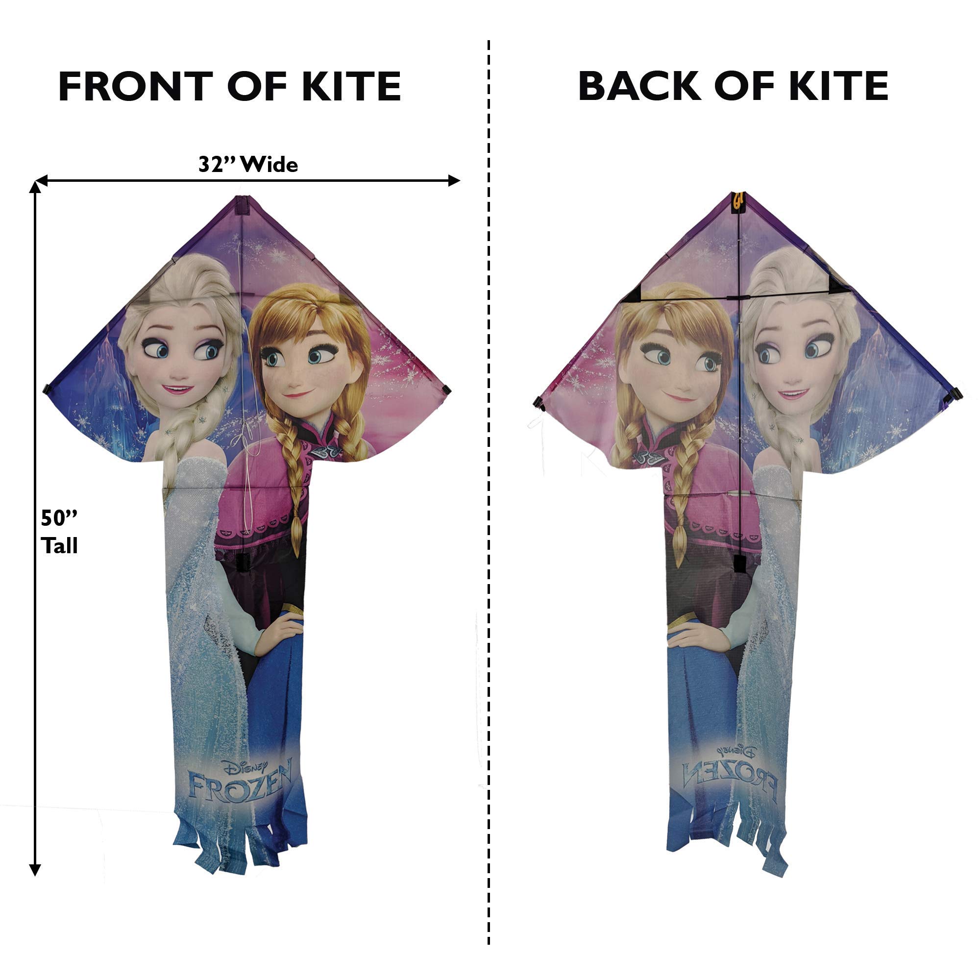 X Kites SkyFlier 50-Inch Nylon Kite - Frozen Themed Outdoor Flying Toy for Kids & Adults | Perfect for Beach, Park & Family Picnics
