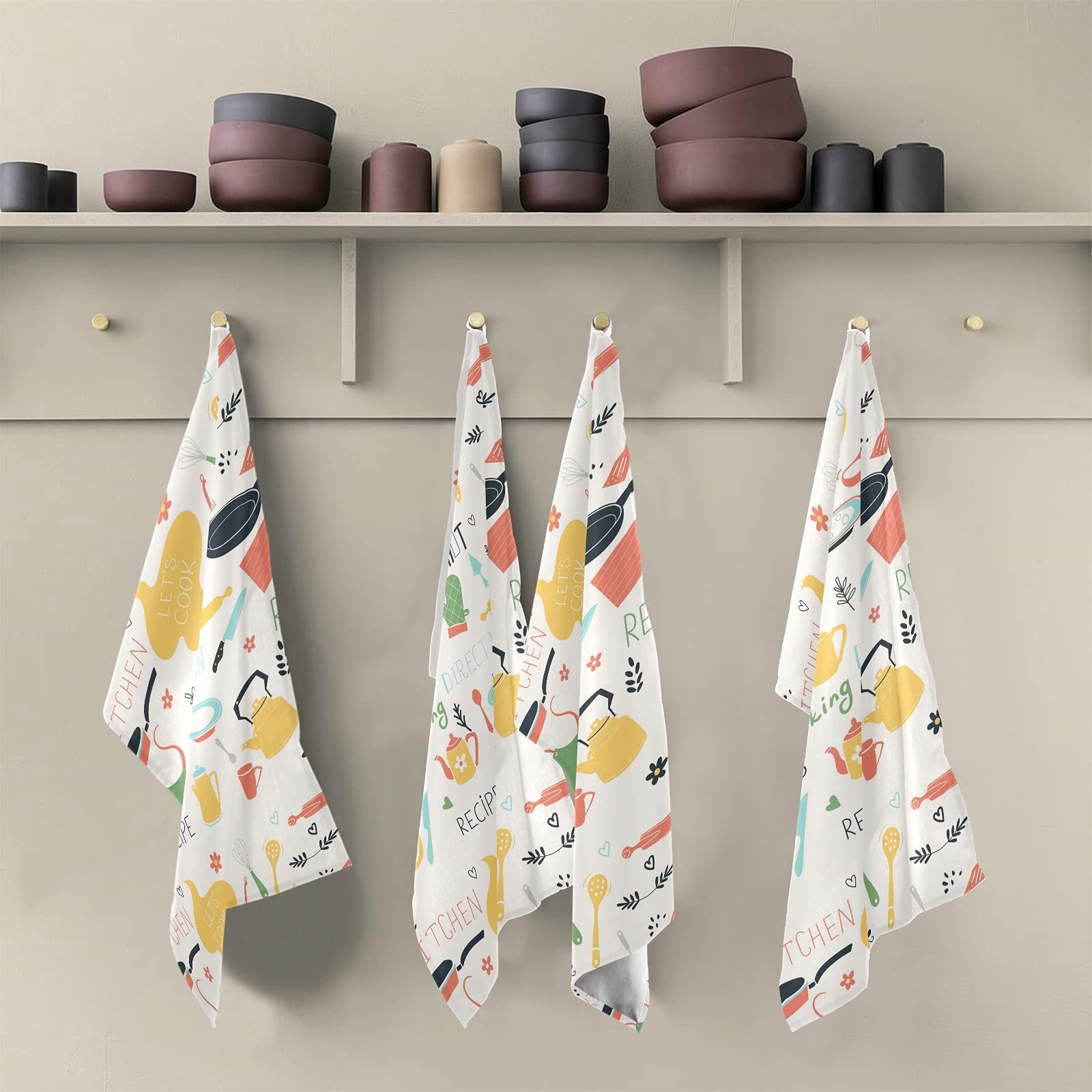 Premium Grey & Pink Kitchen Towels Set of 6 - 18x28 Inch Super Absorbent, Lint-Free Dish Cloths for Bath, Hand & Cleaning - Soft Tea Towels for Bar, Kitchen & Home Decor