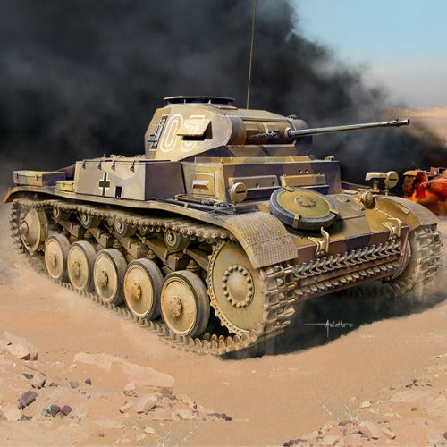 1/35 Scale Panzer II Ausf. F North Africa Campaign Model Kit - Academy 13535 | WWII German Tank Model for Collectors & Hobbyists | Perfect for Military History Displays & Diorama Building